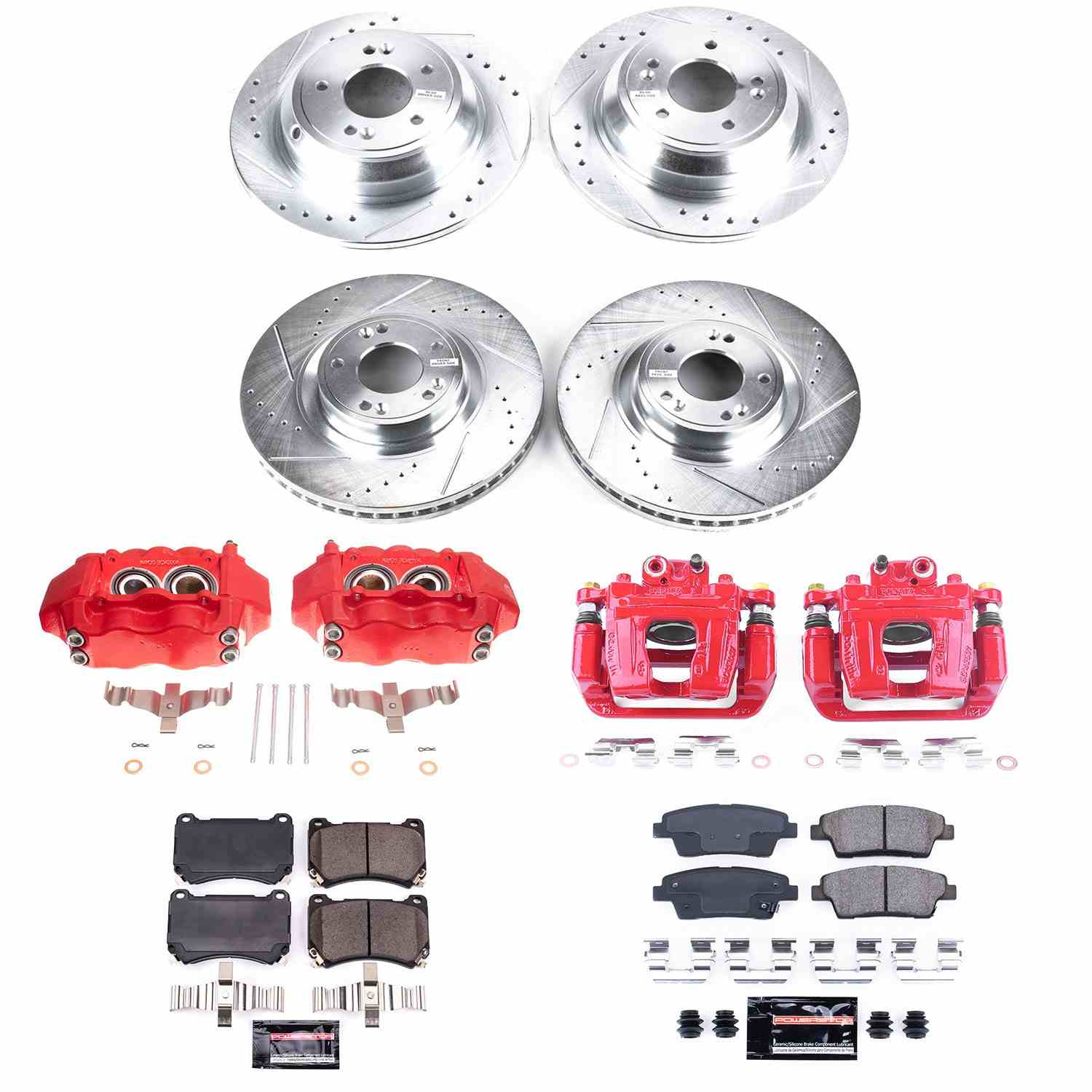 Power Stop 10-14 Hyundai Genesis Front & Rear Z23 Evolution Sport Brake Kit w/Calipers