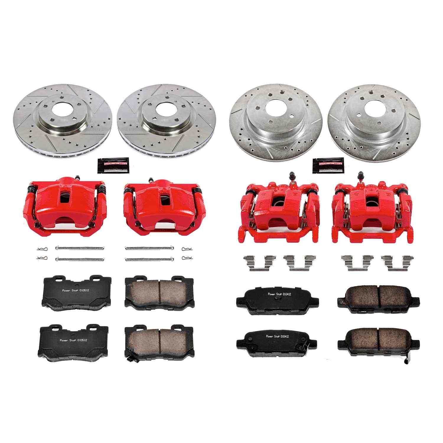 Power Stop 09-14 Nissan Maxima Front & Rear Z23 Evolution Sport Brake Kit w/Calipers