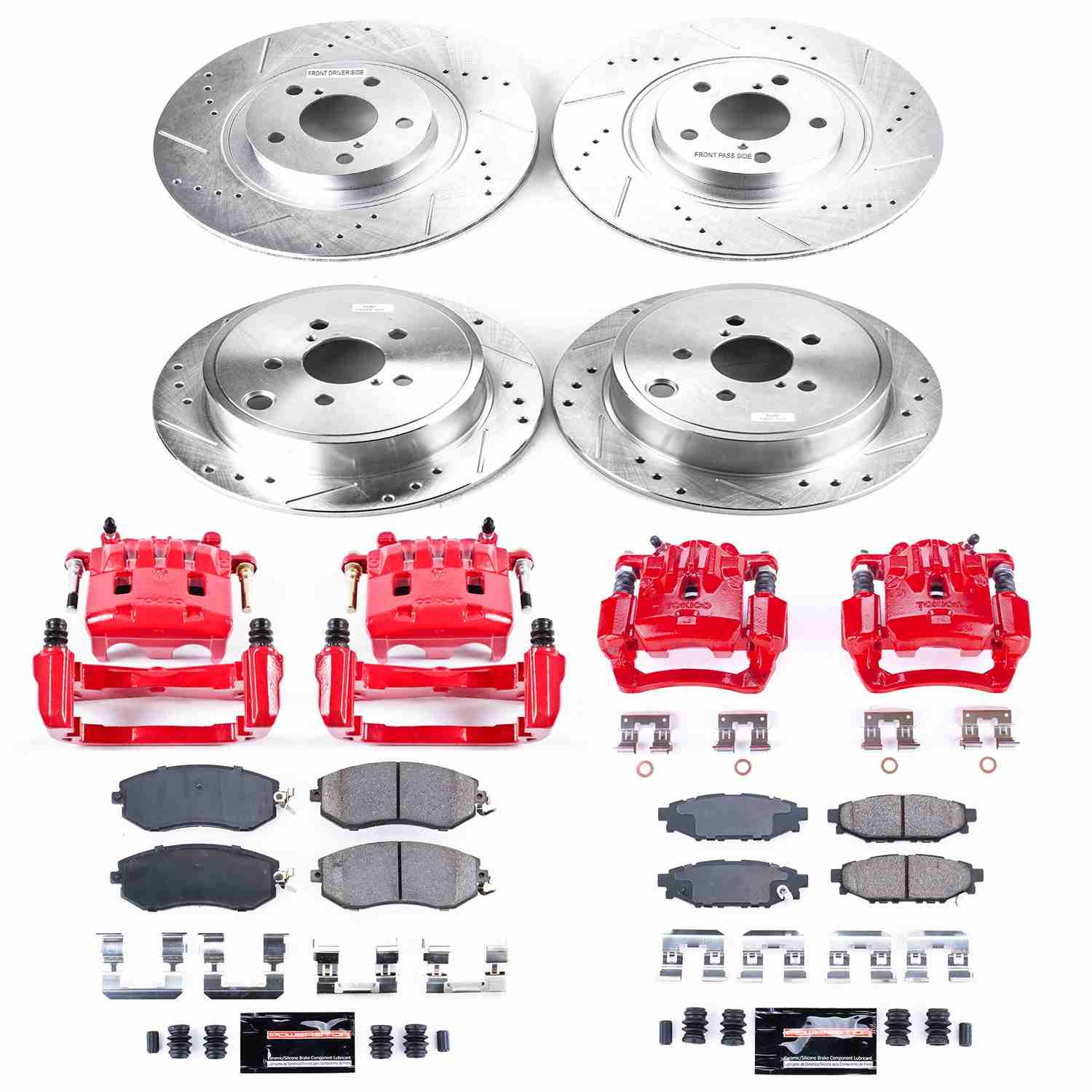 Power Stop 13-14 Subaru Legacy Front & Rear Z23 Evolution Sport Brake Kit w/Calipers