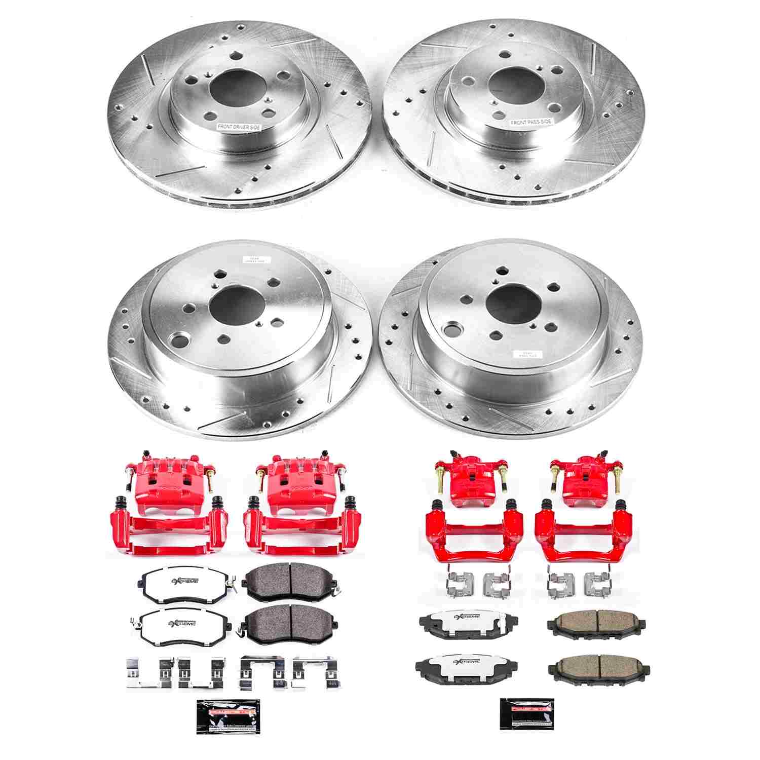 Power Stop 2011 Subaru Impreza Front & Rear Z26 Street Warrior Brake Kit w/Calipers