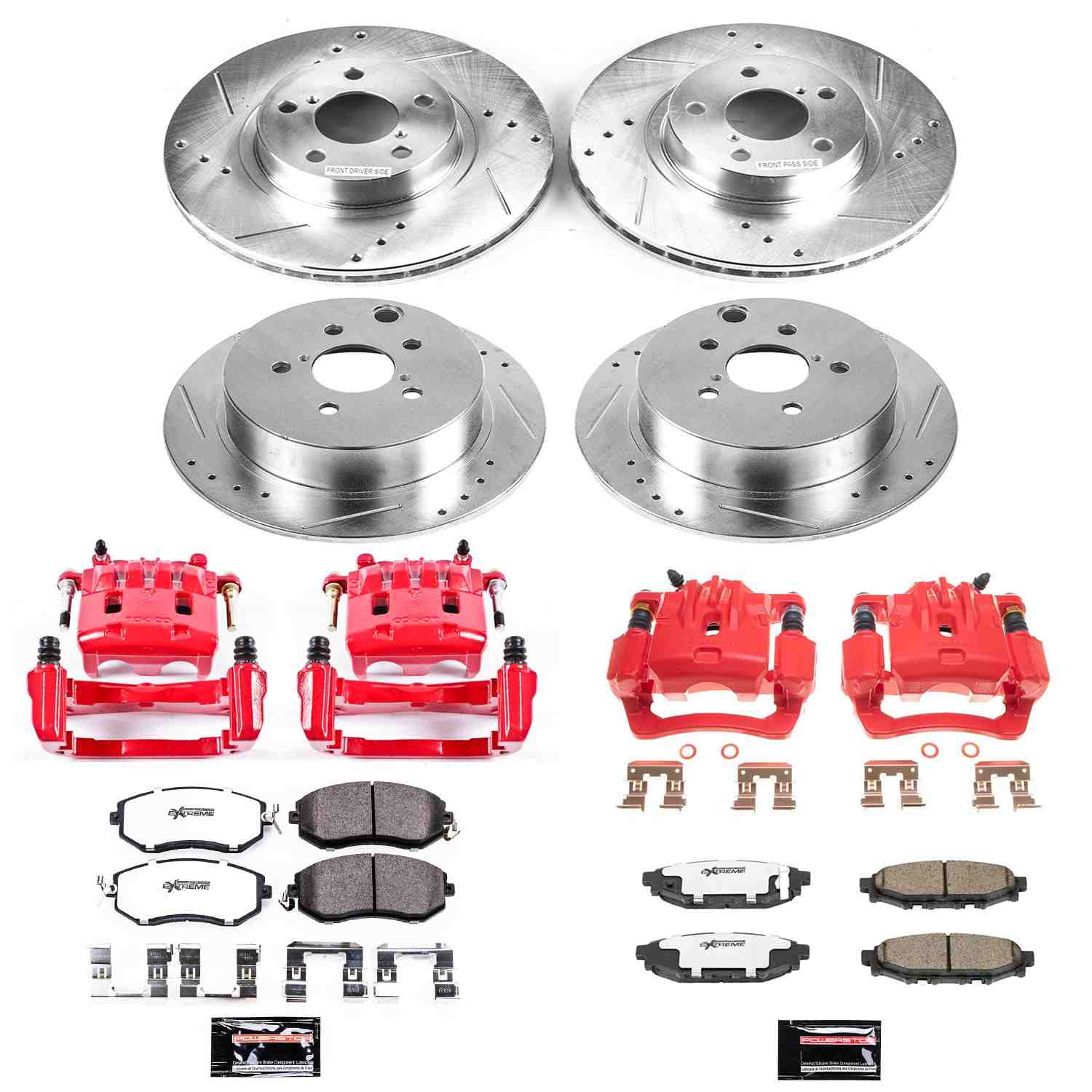 Power Stop 12-16 Subaru Impreza Front & Rear Z26 Street Warrior Brake Kit w/Calipers