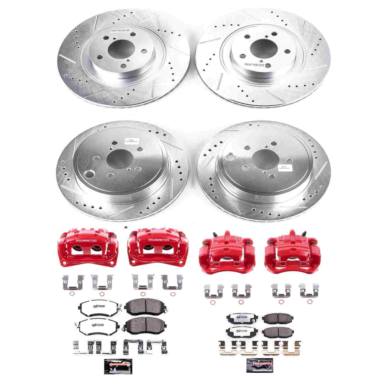 Power Stop 13-16 Scion FR-S Front & Rear Z26 Street Warrior Brake Kit w/Calipers