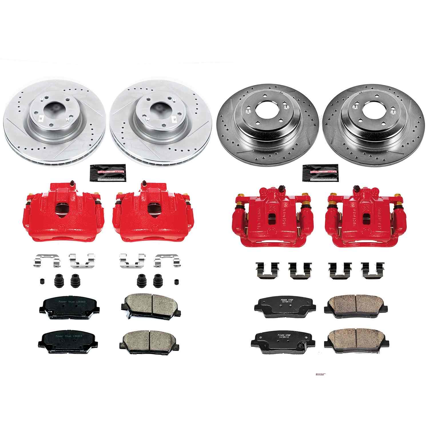 Power Stop 10-16 Hyundai Genesis Coupe Front & Rear Z23 Evolution Sport Brake Kit w/Calipers