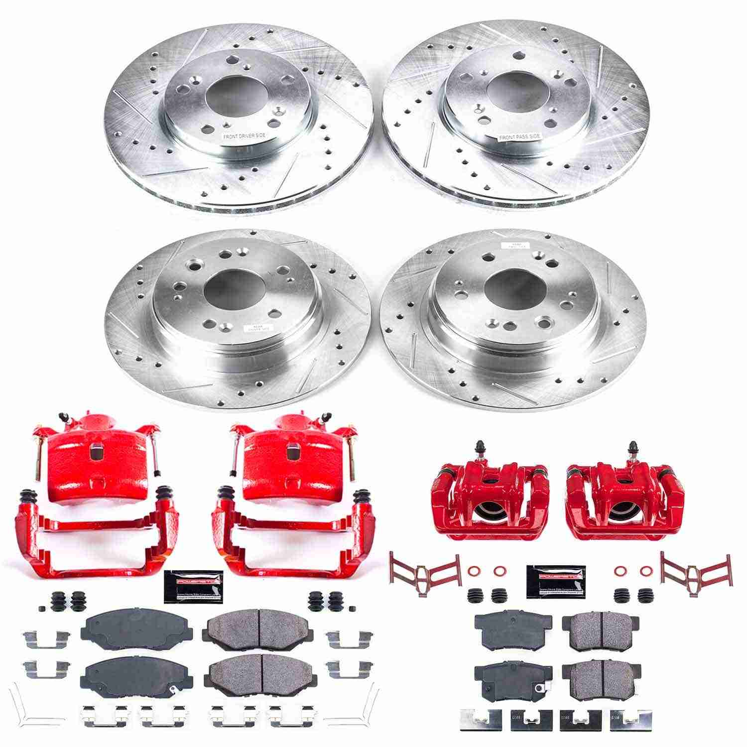 Power Stop 02-04 Honda CR-V Front & Rear Z23 Evolution Sport Brake Kit w/Calipers