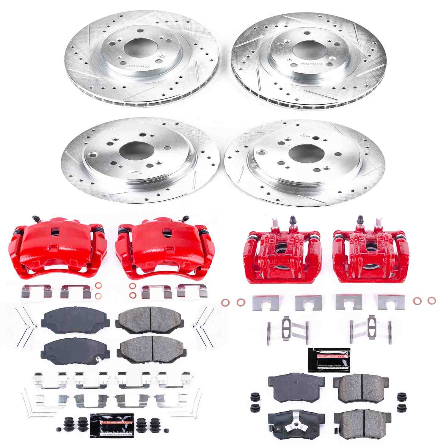 Power Stop 05-06 Honda CR-V Front & Rear Z23 Evolution Sport Brake Kit w/Calipers