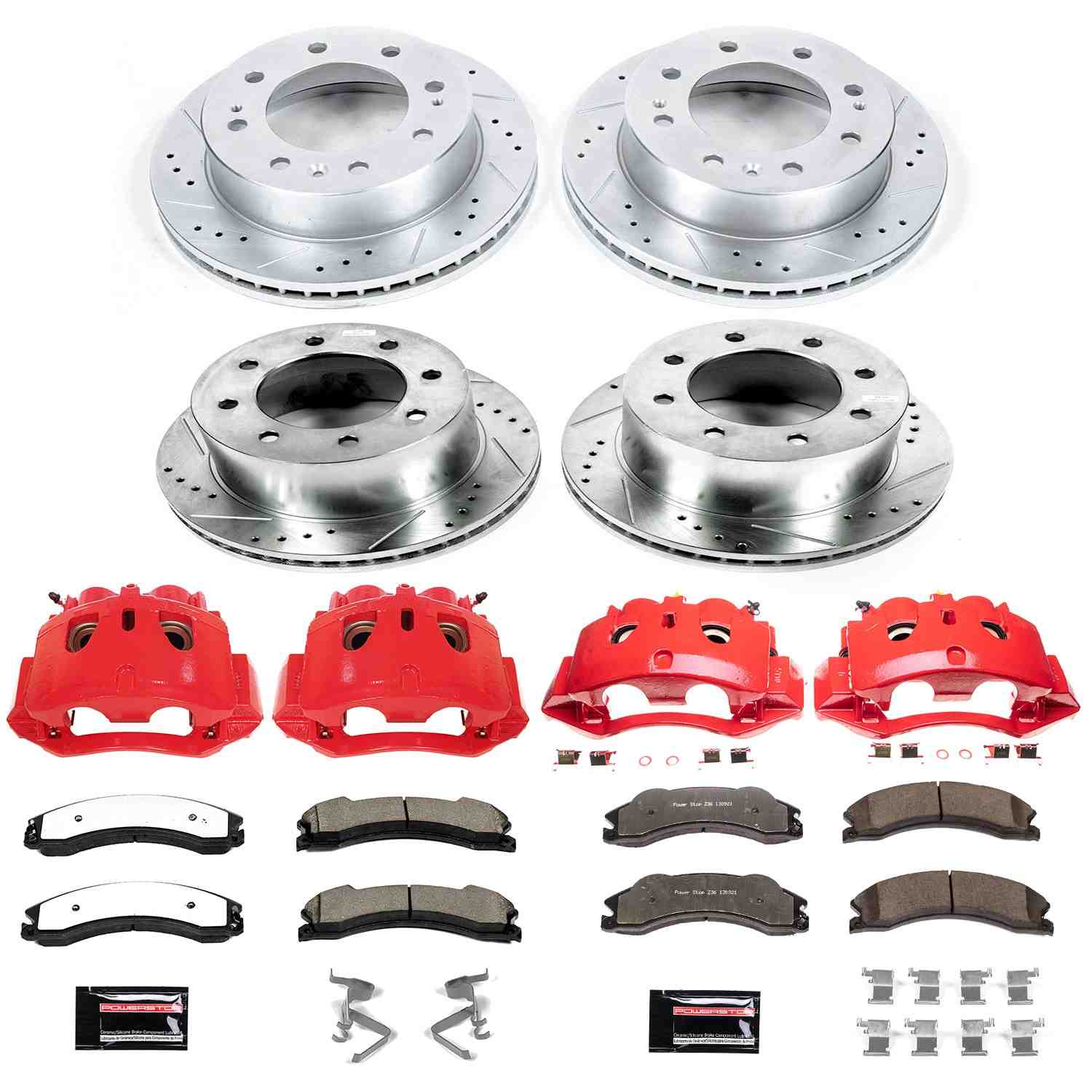 Power Stop 12-19 Chevrolet Silverado 3500 HD Front & Rear Z36 Truck & Tow Kit w/Calipers