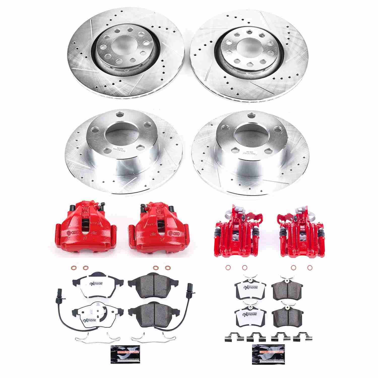 Power Stop 98-99 Audi A6 Front & Rear Z26 Street Warrior Brake Kit w/Calipers