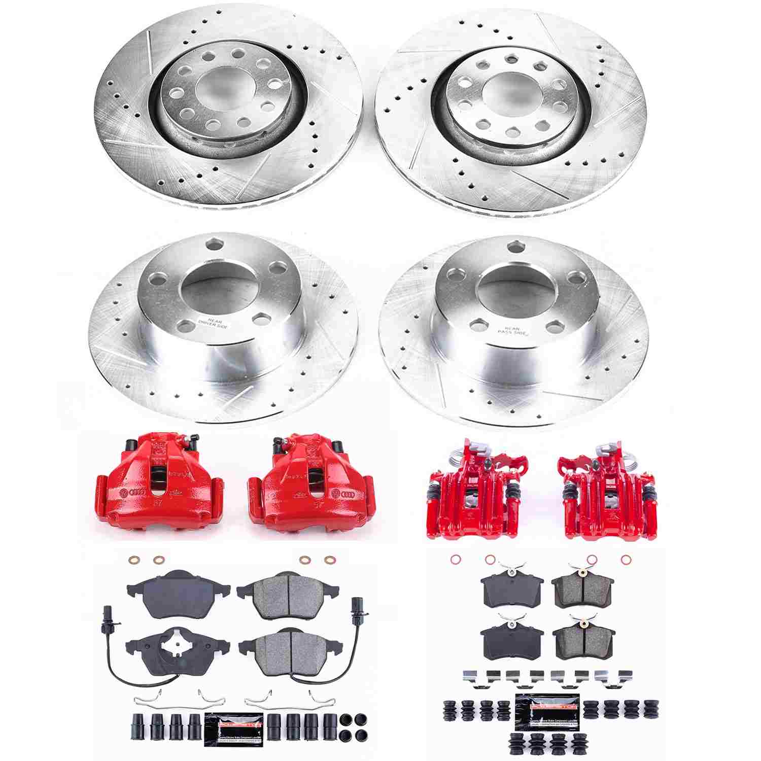 Power Stop 98-99 Audi A6 Front & Rear Z23 Evolution Sport Brake Kit w/Calipers
