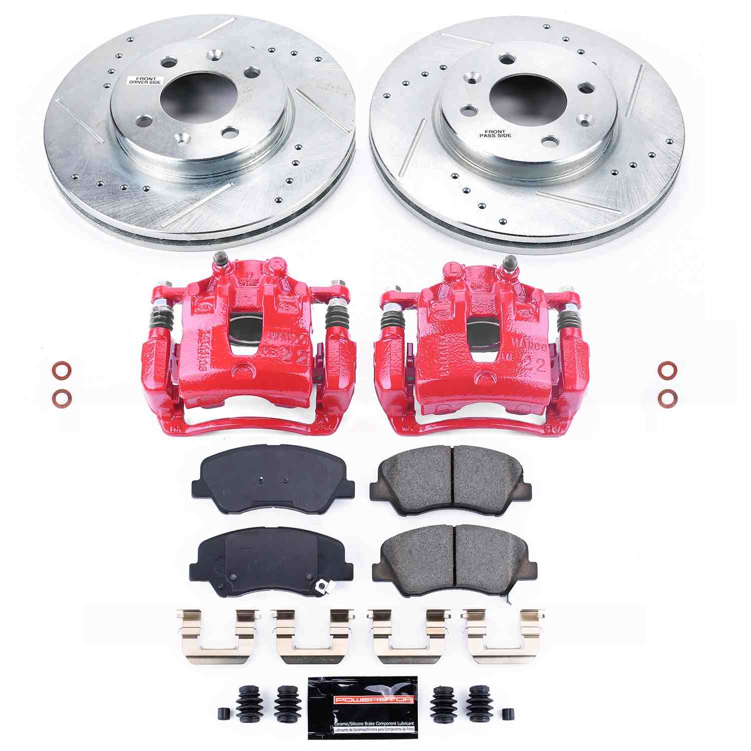Power Stop 12-17 Hyundai Accent Front Z23 Evolution Sport Brake Kit w/Calipers