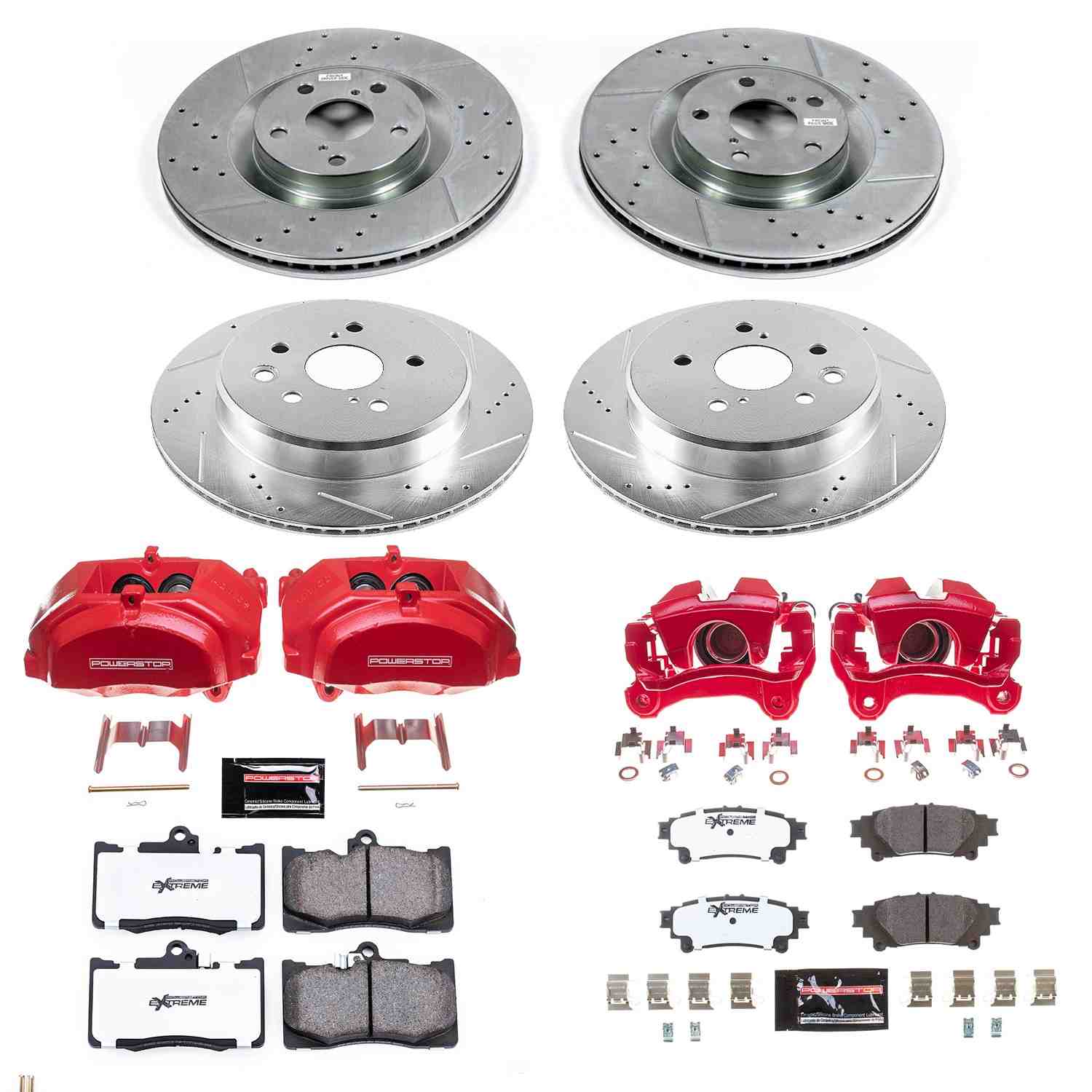 Power Stop 15-20 Lexus RC350 Front and Rear Z26 Street Kit w/Cals