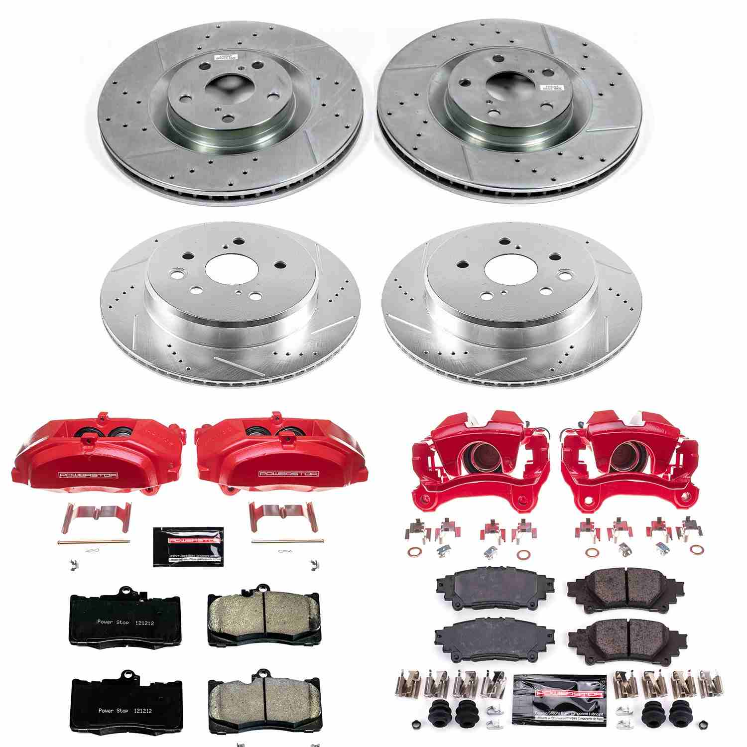 Power Stop 13-19 Lexus GS350 Front & Rear Z23 Evolution Sport Brake Kit w/Calipers