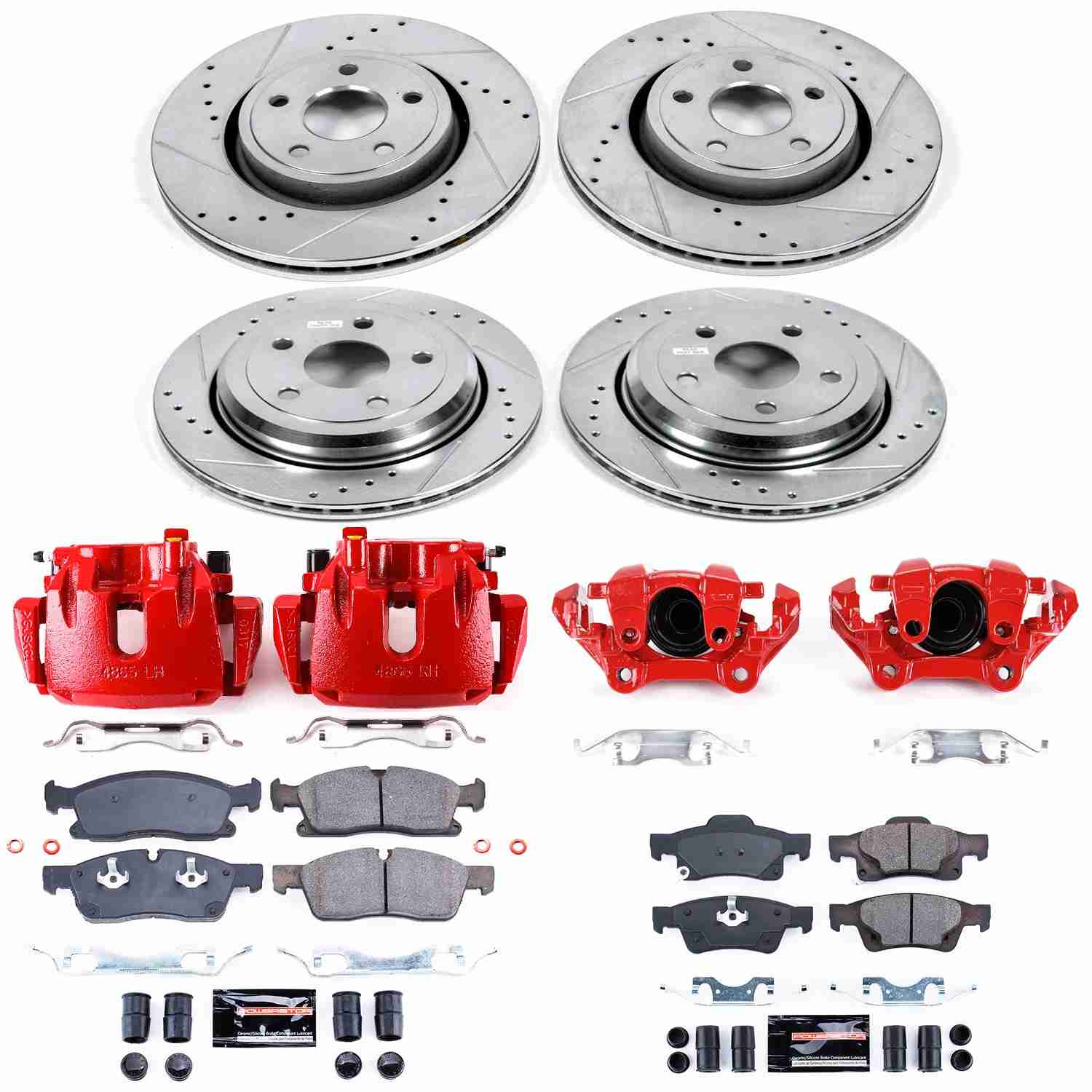 Power Stop 13-15 Jeep Grand Cherokee Front & Rear Z23 Evolution Sport Brake Kit w/Calipers