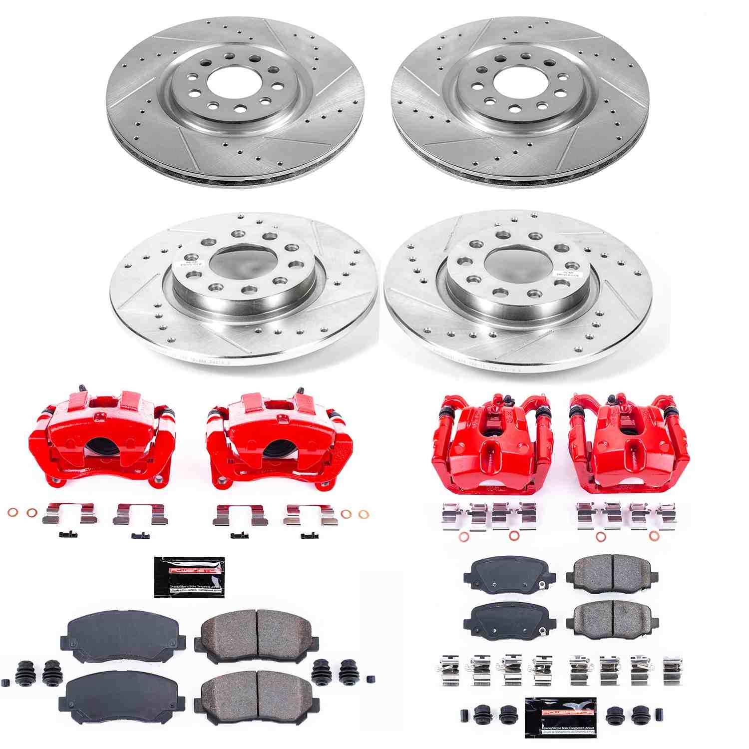 Power Stop 15-17 Chrysler 200 Front & Rear Z23 Evolution Sport Brake Kit w/Calipers