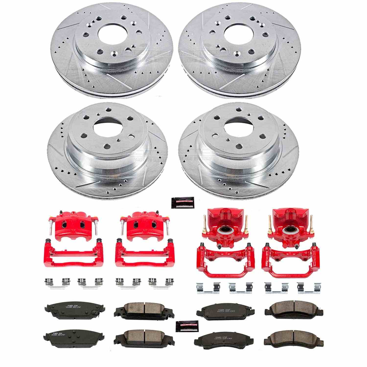 Power Stop 15-19 Cadillac Escalade Front & Rear Z23 Evolution Sport Brake Kit w/Calipers
