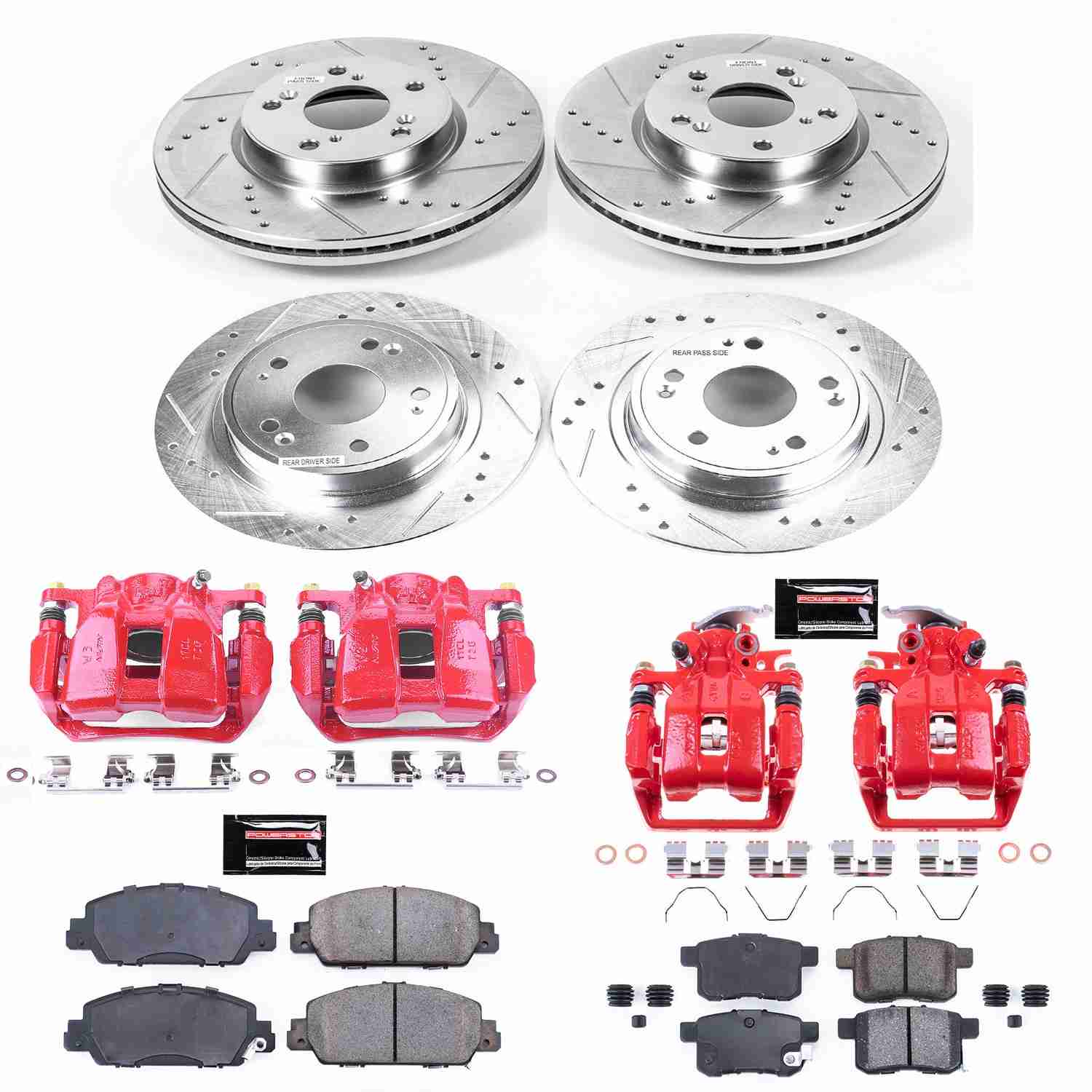 Power Stop 2013 Honda Accord Front & Rear Z23 Evolution Sport Brake Kit w/Calipers