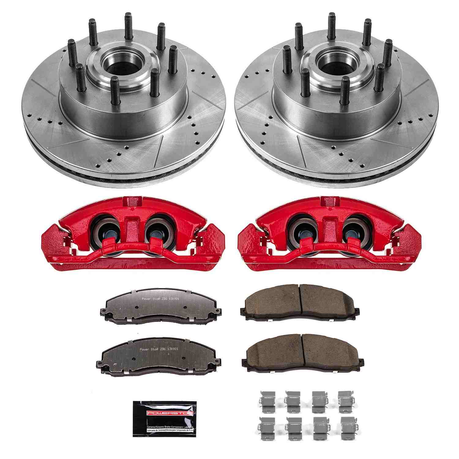 Power Stop 13-22 Ford F-350 Super Duty Front Z36 Truck & Tow Kit w/Cals