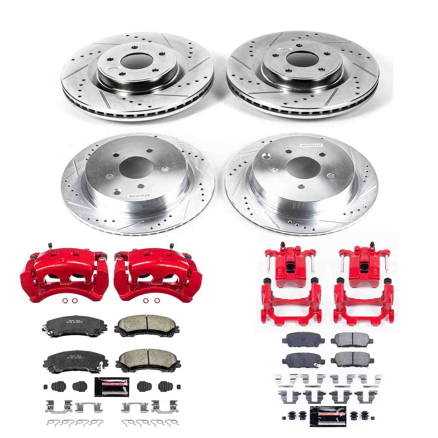 Power Stop 14-17 Infiniti Q50 Front & Rear Z23 Evolution Sport Brake Kit w/Calipers