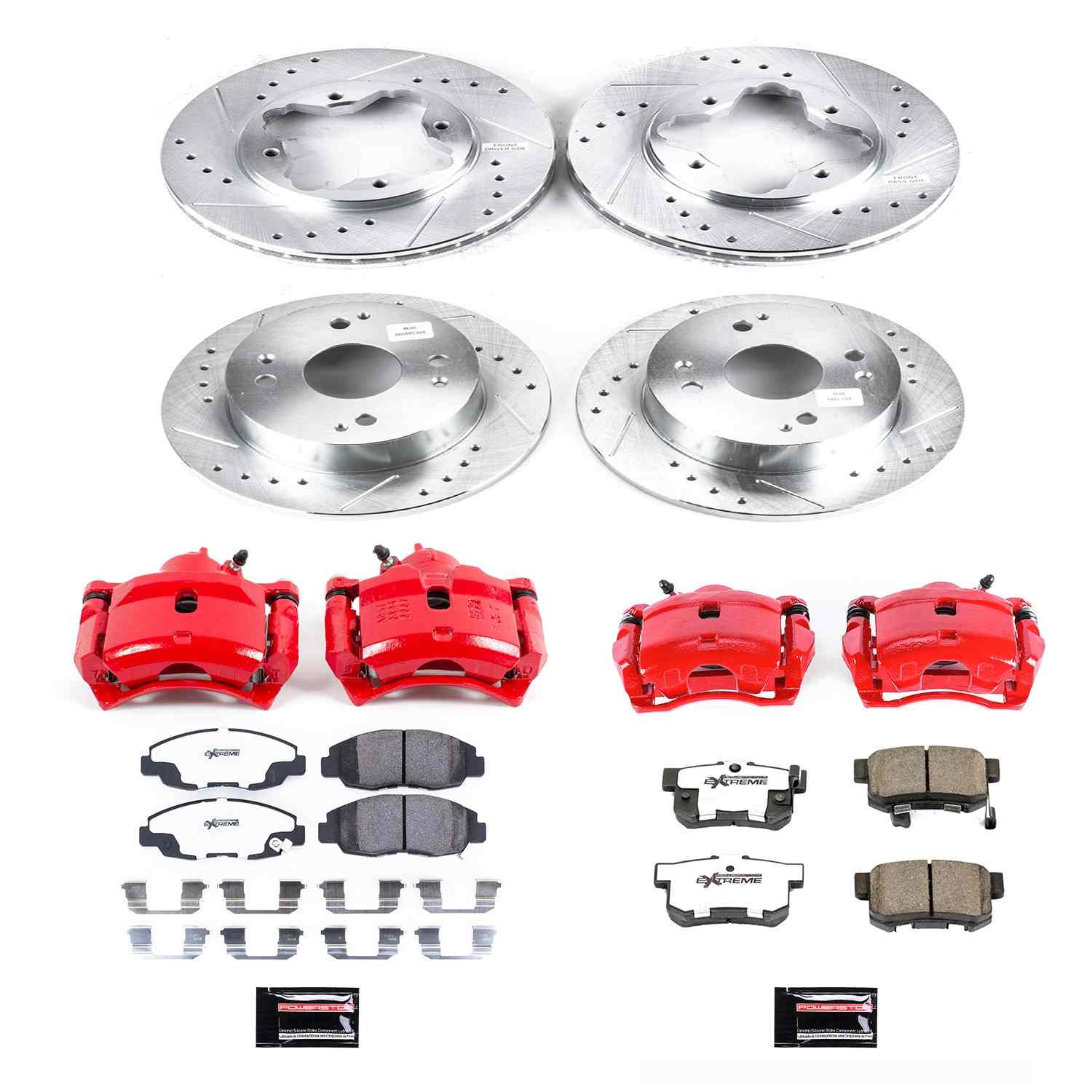 Power Stop 91-97 Honda Accord Front & Rear Z26 Street Warrior Brake Kit w/Calipers
