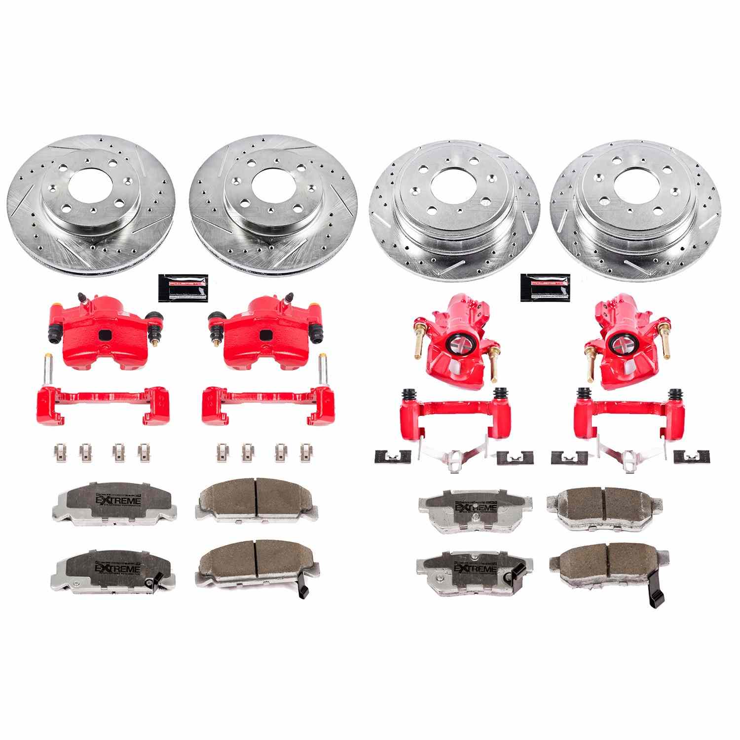 Power Stop 92-95 Honda Civic Front & Rear Z26 Street Warrior Brake Kit w/Calipers