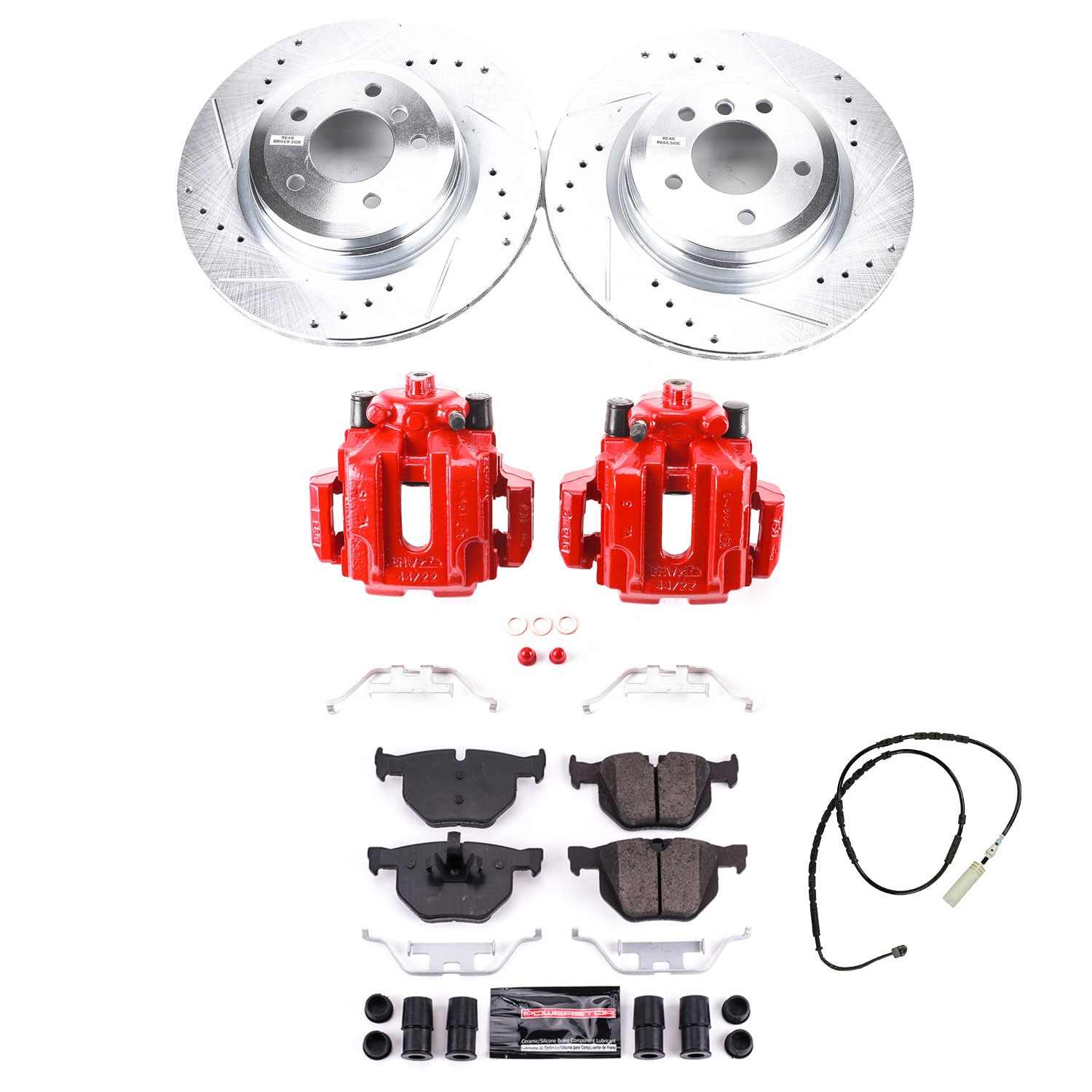 Power Stop 13-15 BMW X1 Rear Z23 Evolution Sport Brake Kit w/Calipers