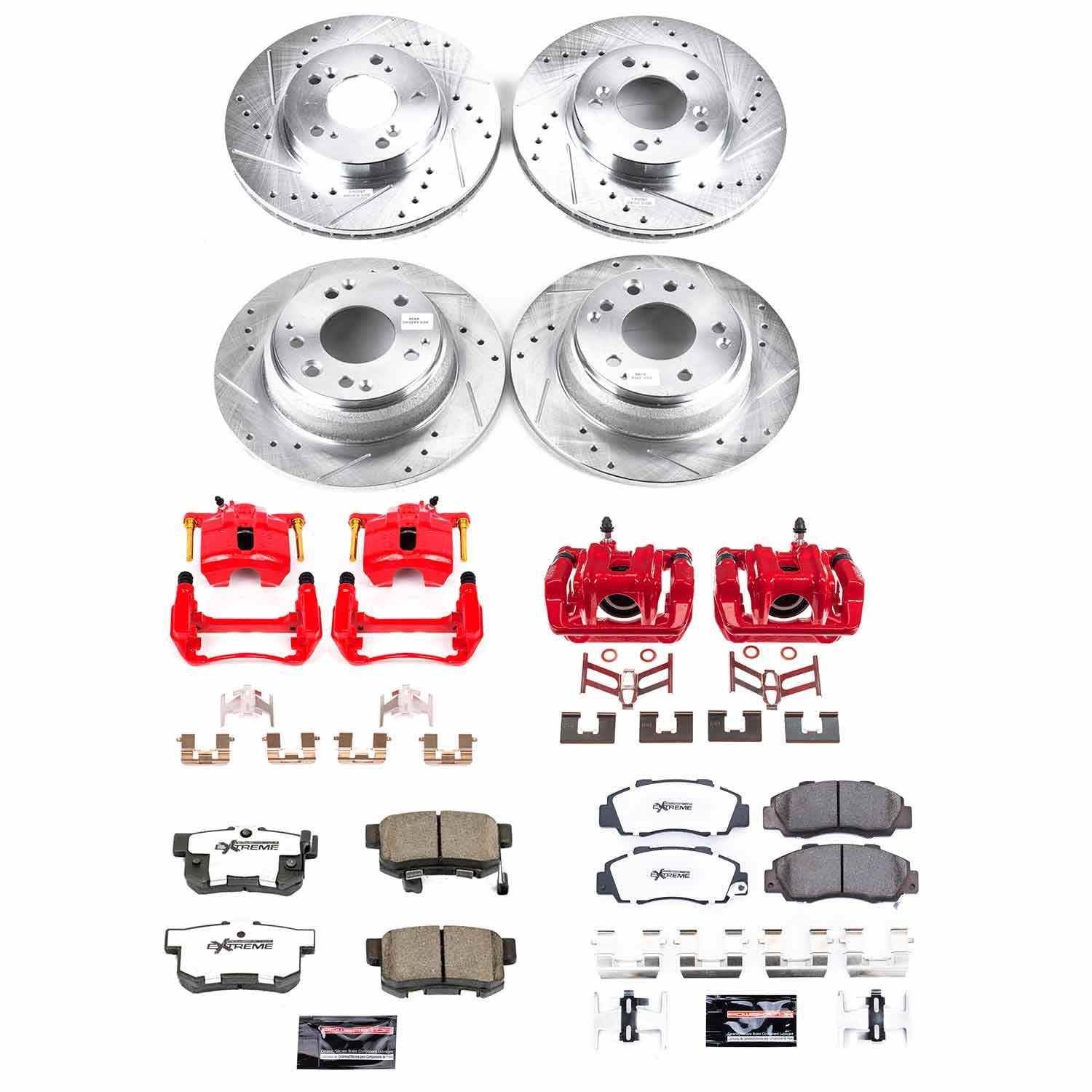 Power Stop 95-98 Honda Odyssey Front & Rear Z26 Street Warrior Brake Kit w/Calipers