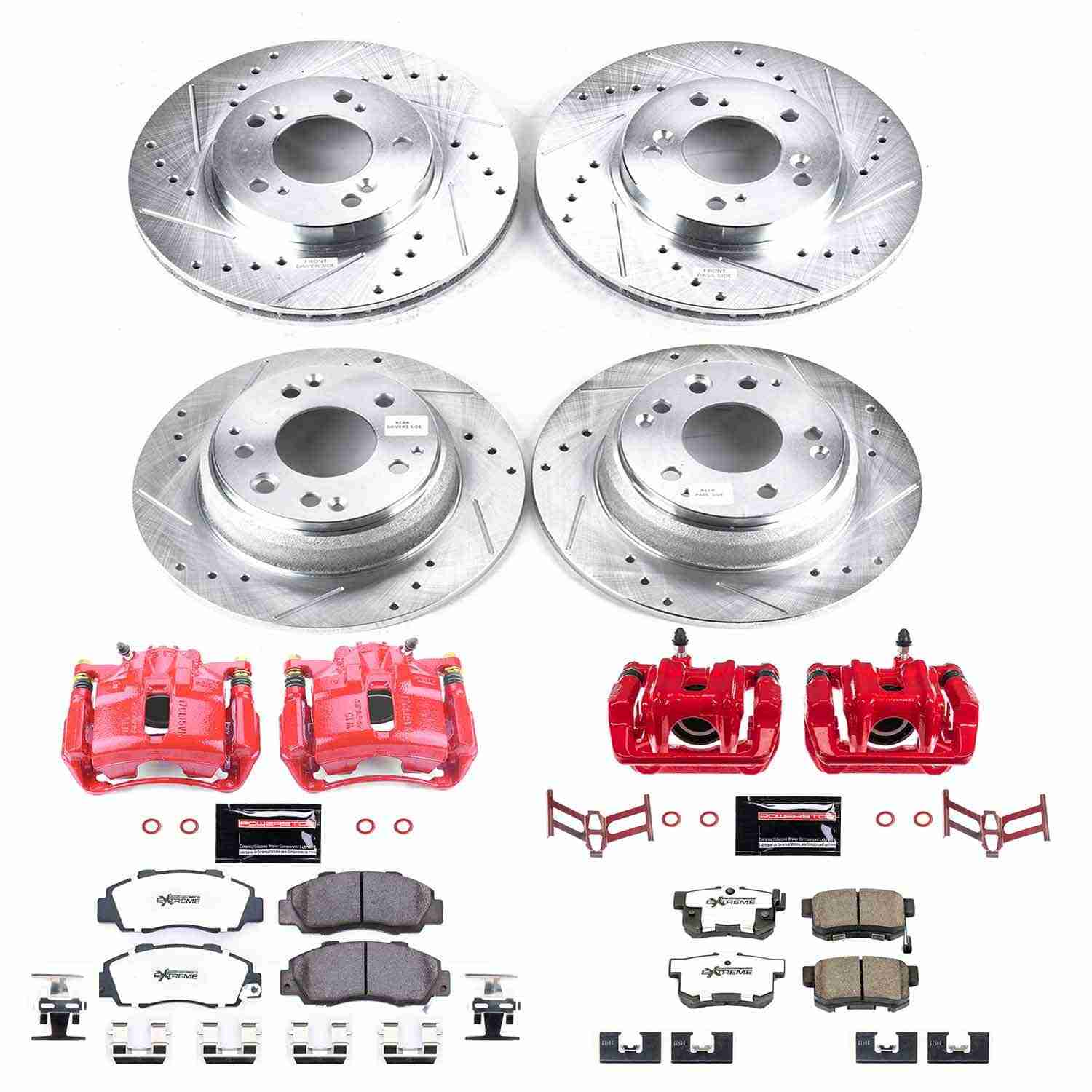 Power Stop 96-98 Acura RL Front & Rear Z26 Street Warrior Brake Kit w/Calipers