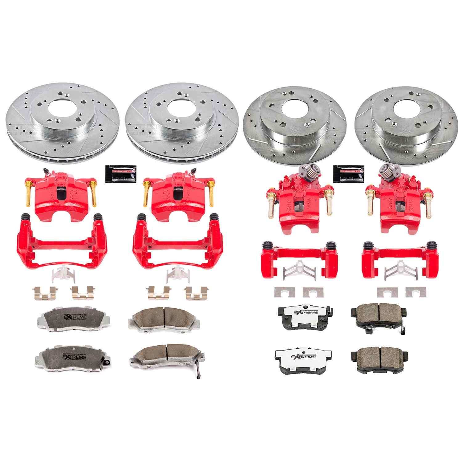 Power Stop 97-01 Honda Prelude Front & Rear Z26 Street Warrior Brake Kit w/Calipers