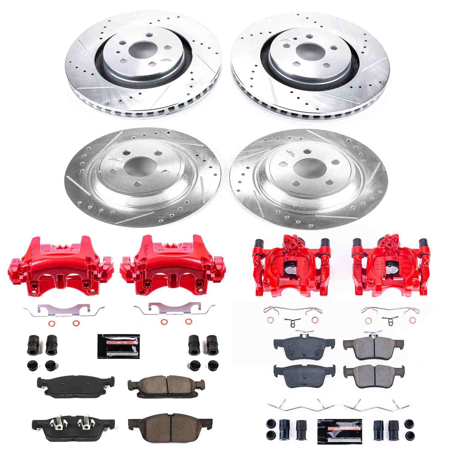 Power Stop 15-19 Ford Edge Front & Rear Z23 Evolution Sport Brake Kit w/Calipers