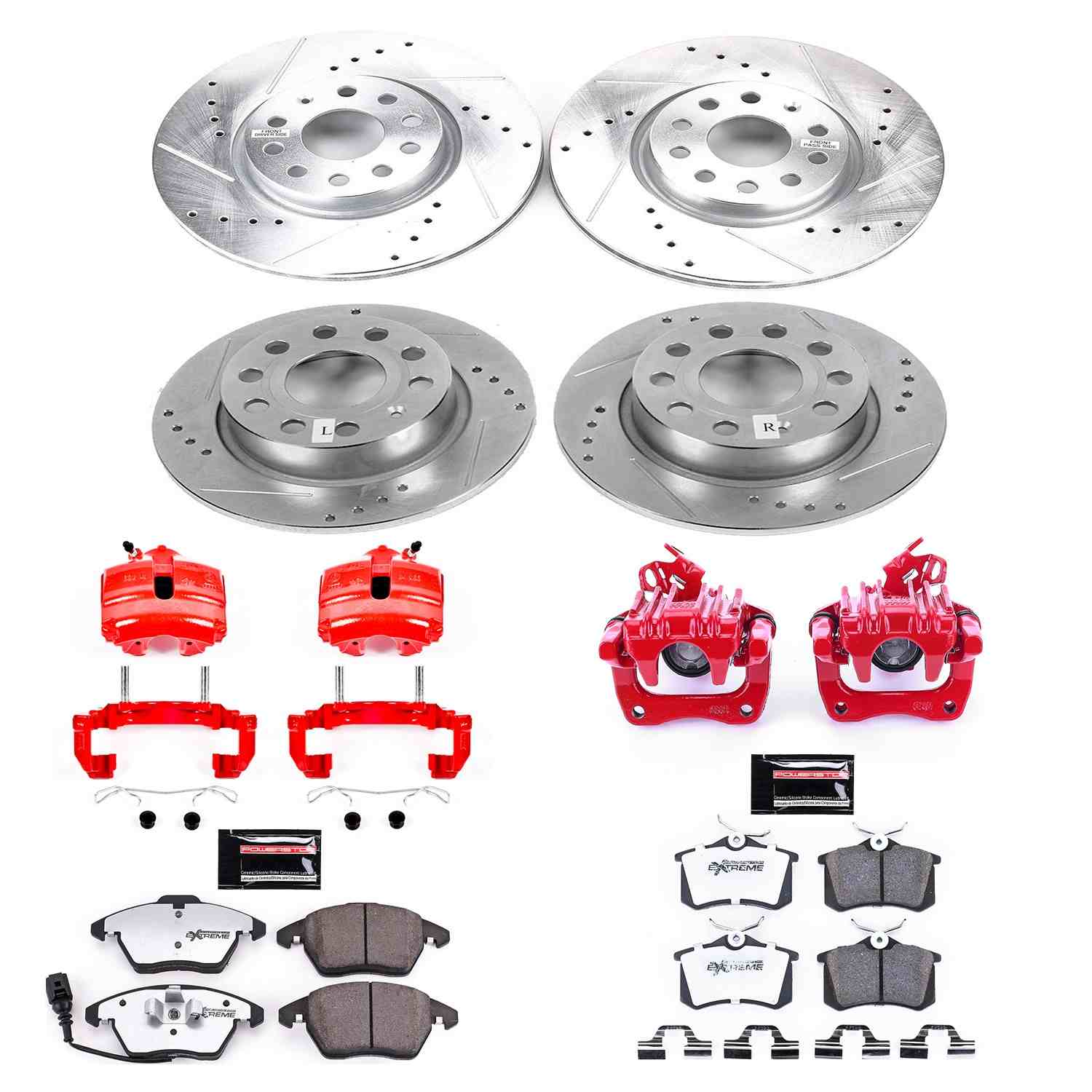 Power Stop 2013 Volkswagen Jetta Front & Rear Z26 Street Warrior Brake Kit w/Calipers