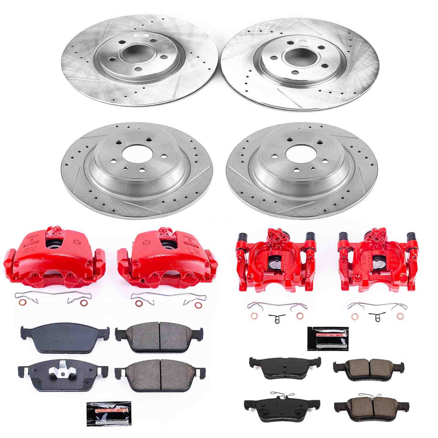 Power Stop 2017 Ford Escape Front & Rear Z23 Evolution Sport Brake Kit w/Calipers