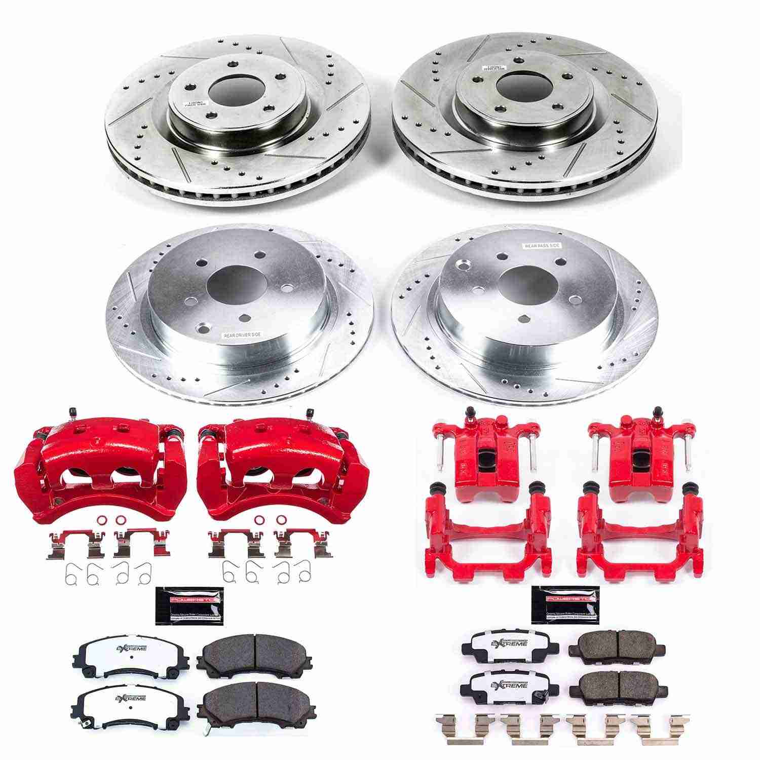 Power Stop 18-22 INFINITI Q60 Front and Rear Z26 Street Kit w/Cals