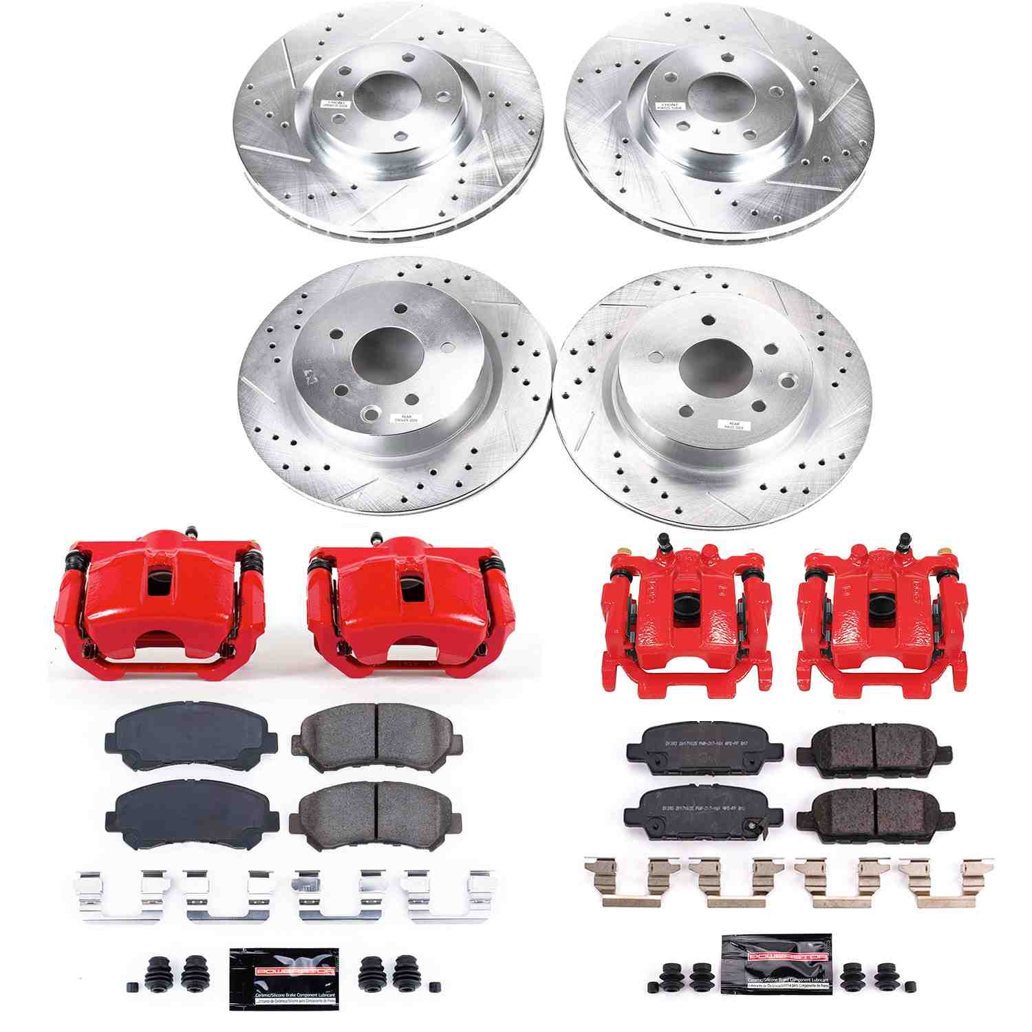 Power Stop 2018 Nissan Maxima Front & Rear Z23 Evolution Sport Brake Kit w/Calipers
