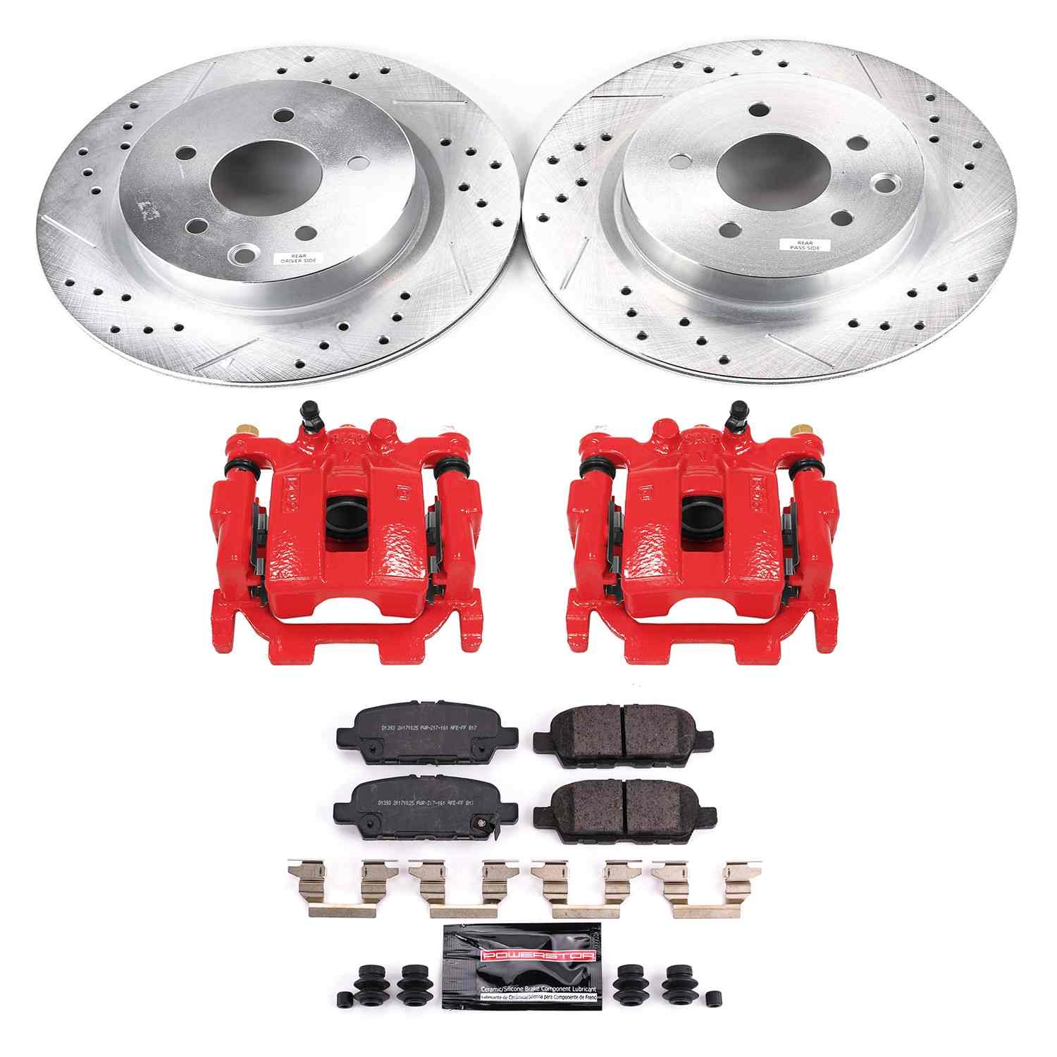 Power Stop 2018 Nissan Maxima Rear Z23 Evolution Sport Brake Kit w/Calipers