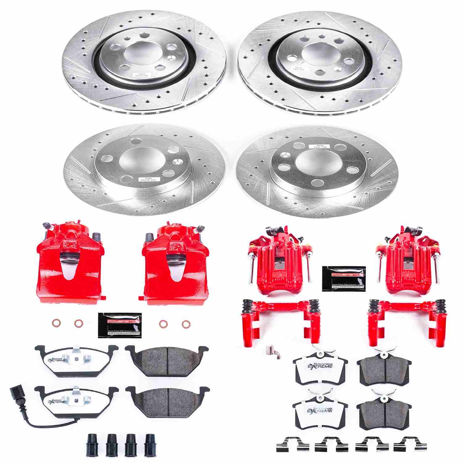 Power Stop 01-05 Volkswagen Jetta Front & Rear Z26 Street Warrior Brake Kit w/Calipers