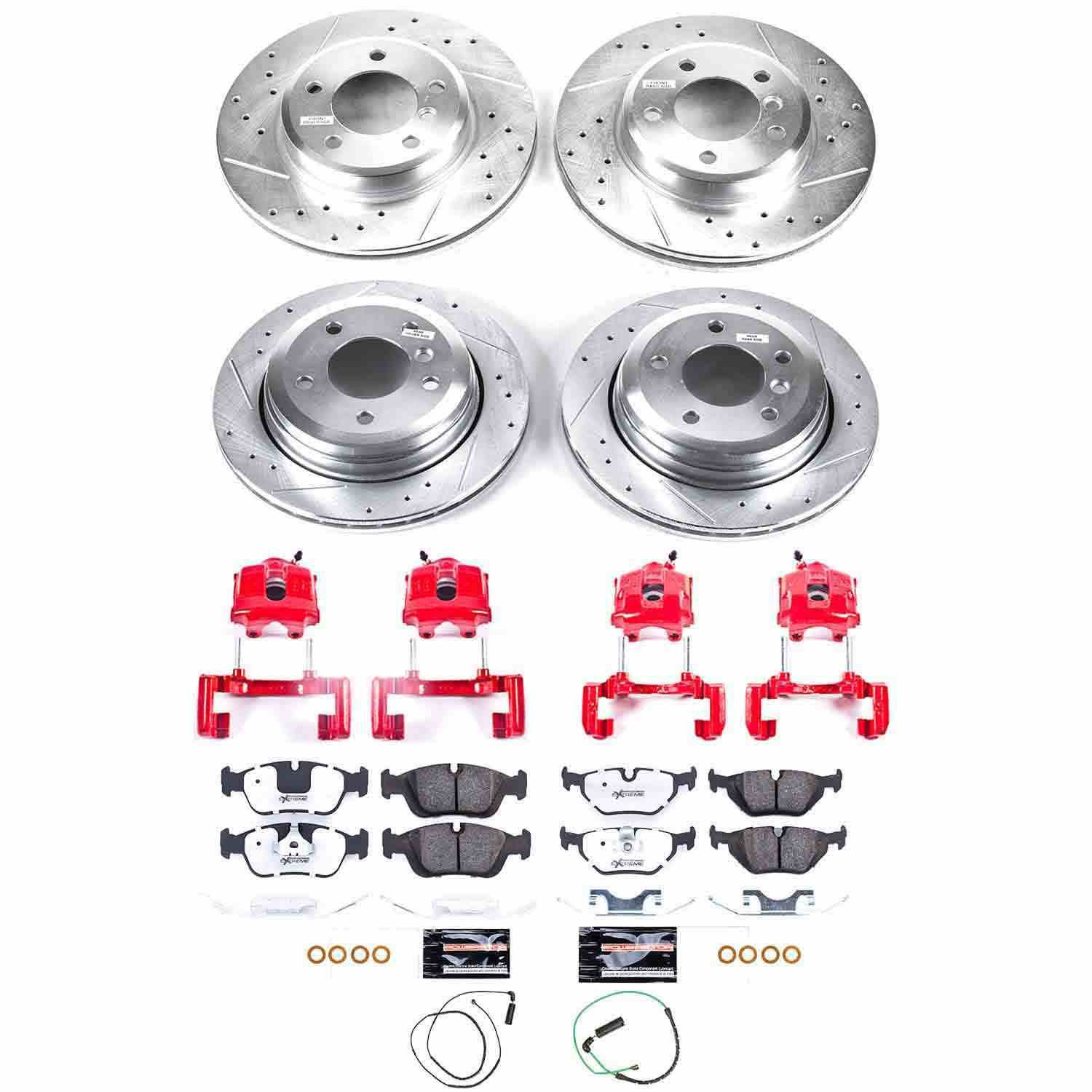 Power Stop 01-05 BMW 325xi Front & Rear Z26 Street Warrior Brake Kit w/Calipers