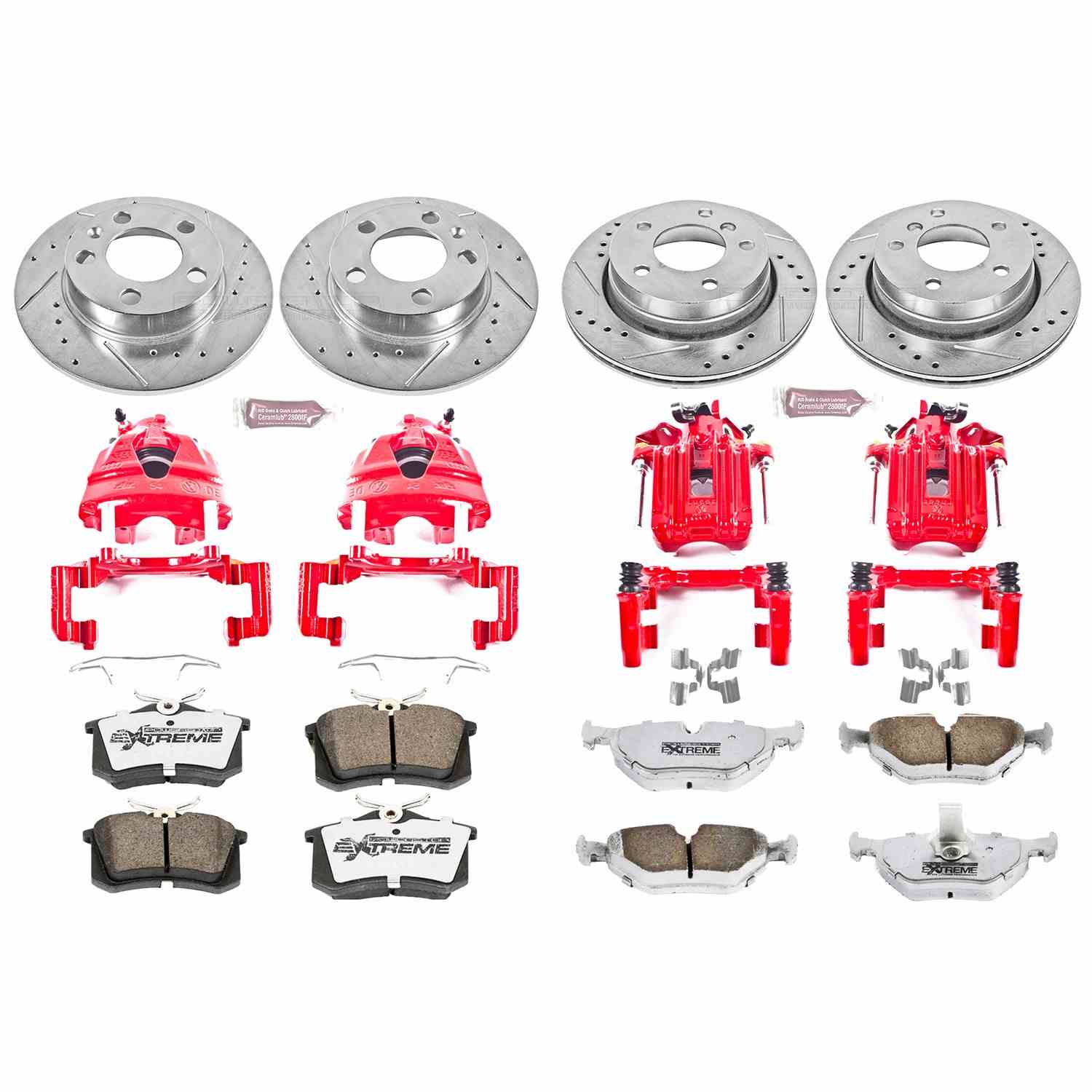 Power Stop 01-05 Volkswagen Jetta Front & Rear Z26 Street Warrior Brake Kit w/Calipers