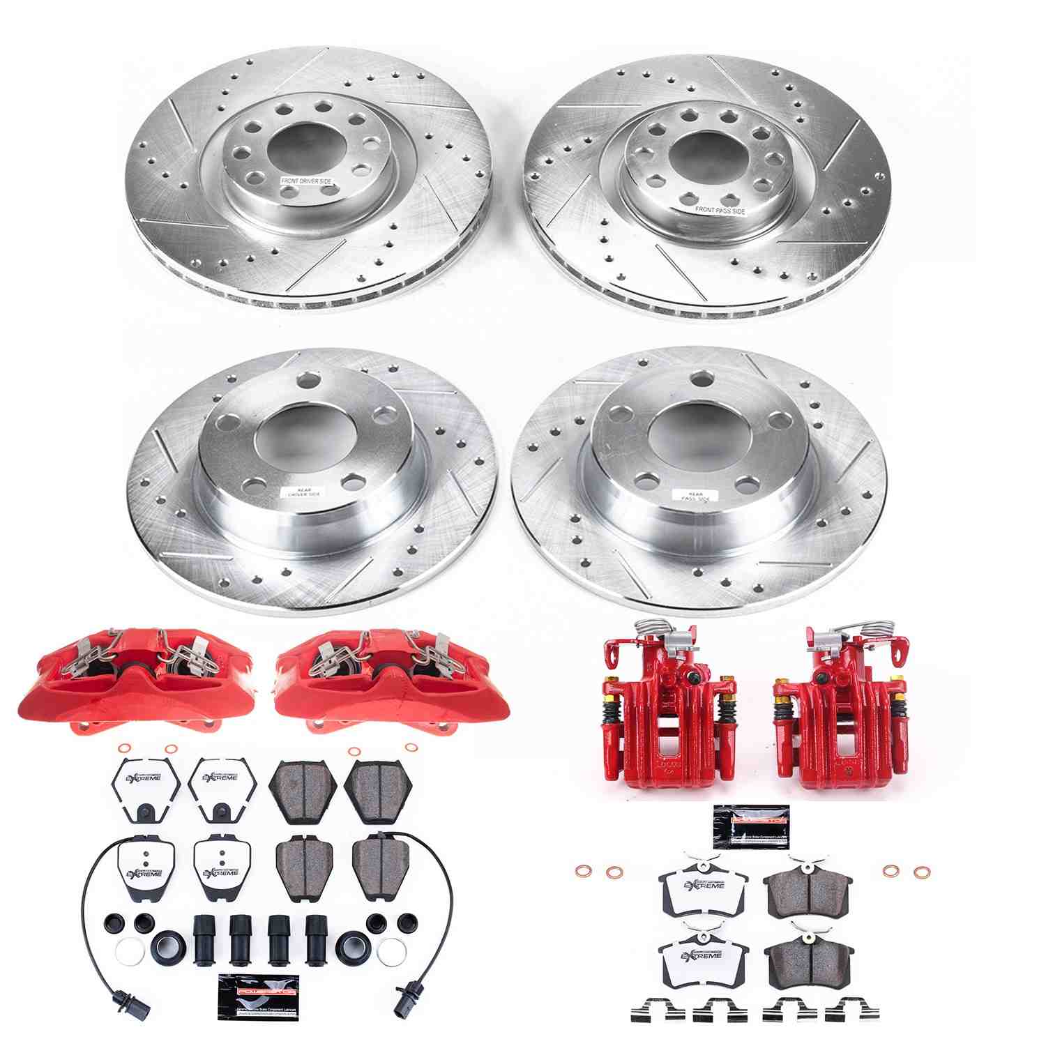 Power Stop 02-04 Audi A6 Quattro Front and Rear Z26 Street Kit w/Cals