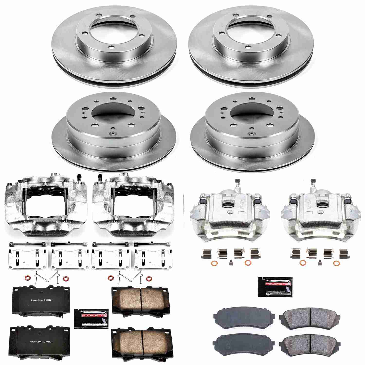 Power Stop 03-07 Toyota Land Cruiser Front & Rear Autospecialty Kit w/Cals