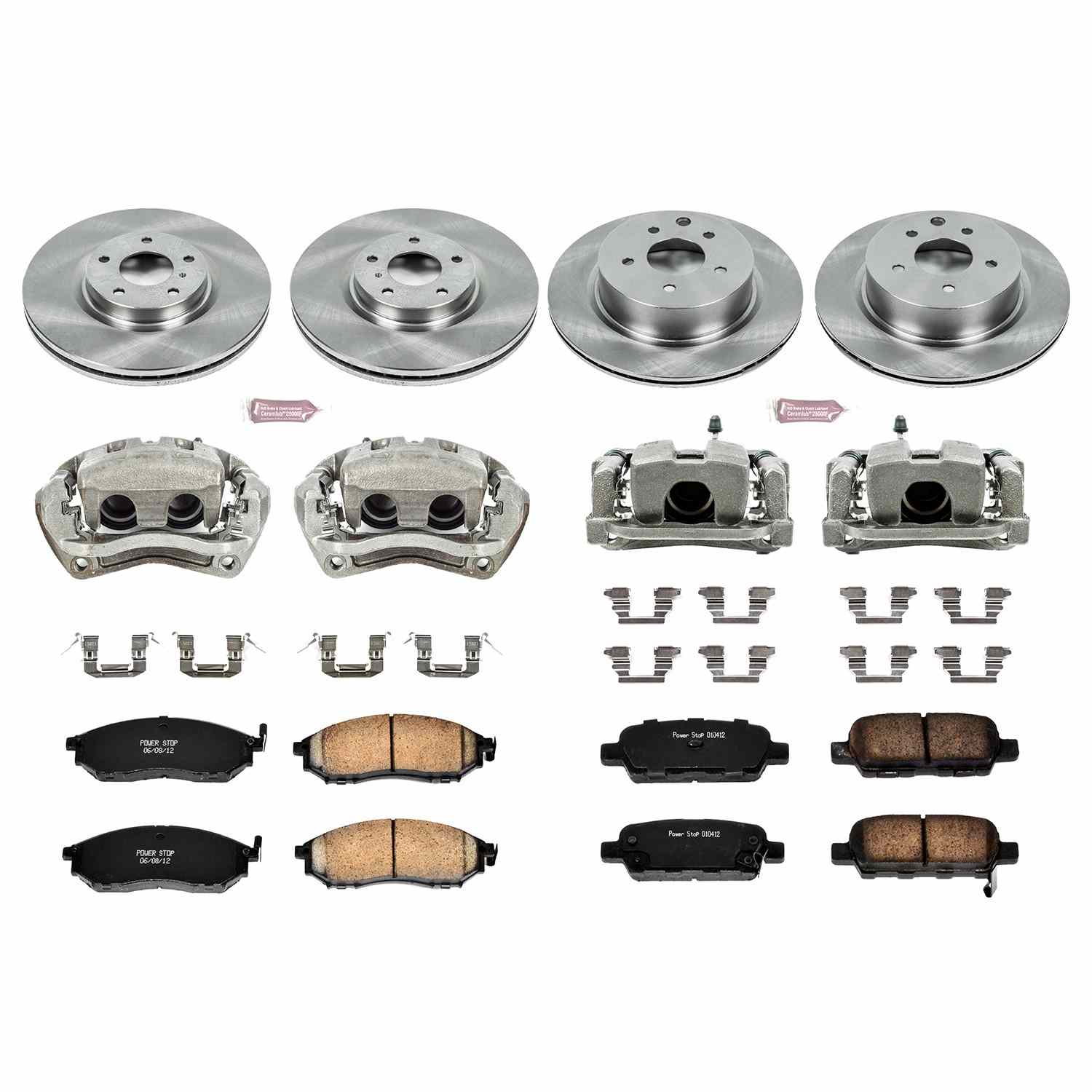 Power Stop 07-08 Infiniti G35 Front & Rear Autospecialty Kit w/Cals