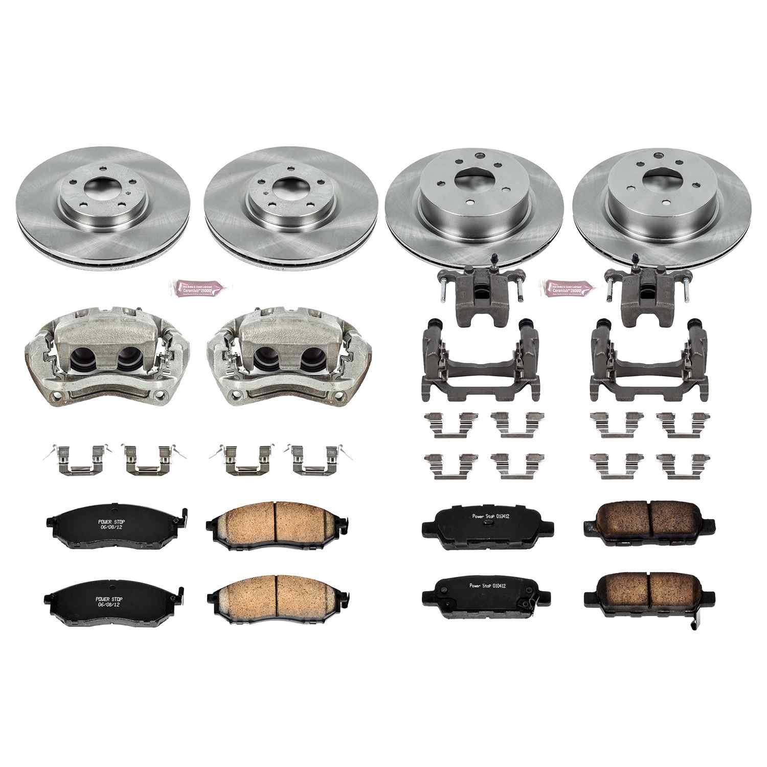 Power Stop 11-12 Infiniti G25 Front & Rear Autospecialty Kit w/Cals