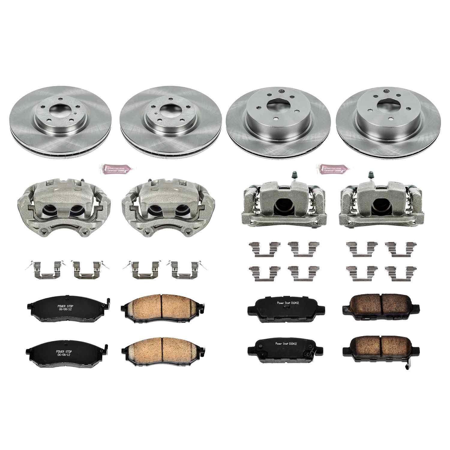 Power Stop 06-09 Nissan 350Z Front & Rear Autospecialty Kit w/Cals