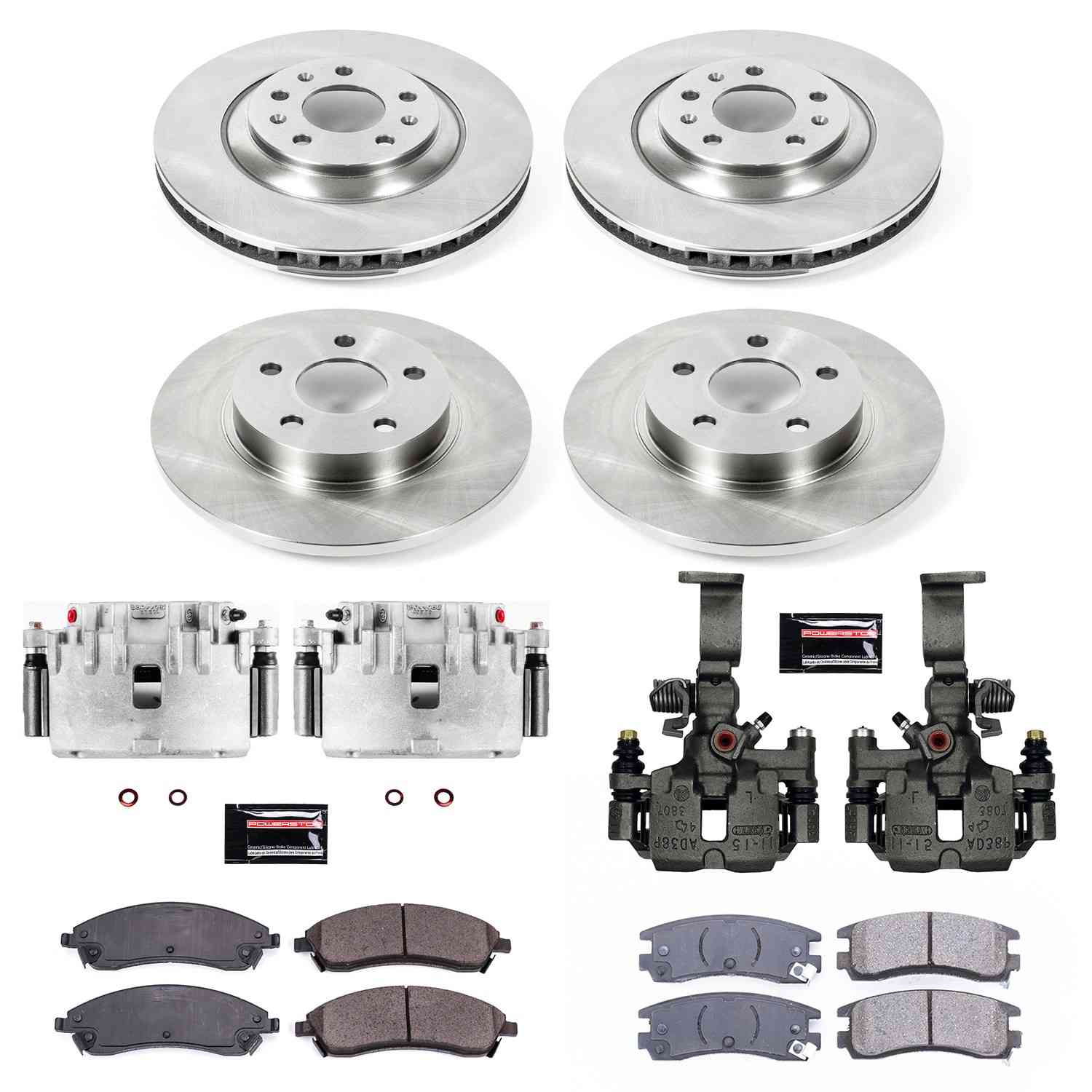 Power Stop 04-05 Pontiac Bonneville Front & Rear Autospecialty Kit w/Cals