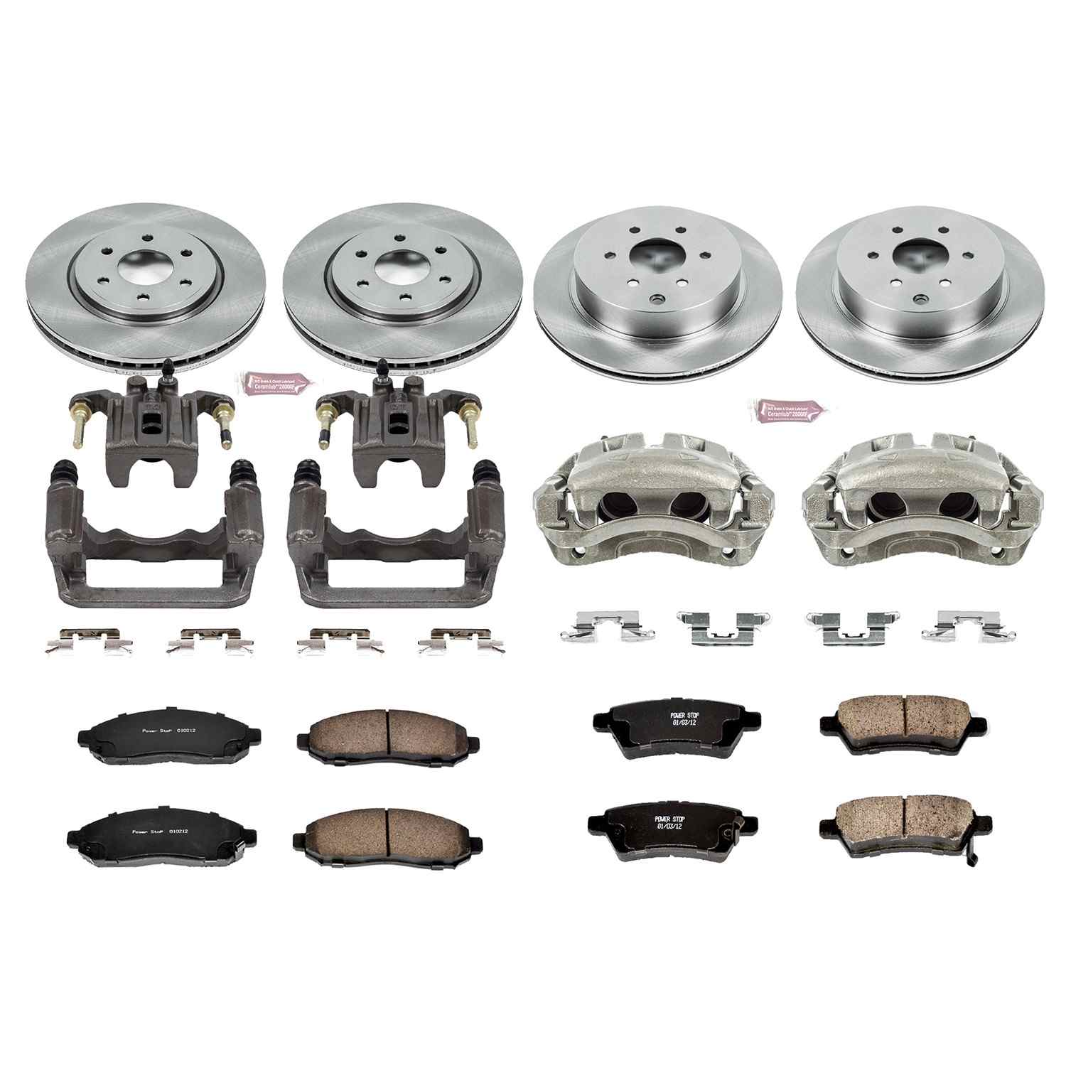 Power Stop 05-12 Nissan Pathfinder Front & Rear Autospecialty Kit w/Cals