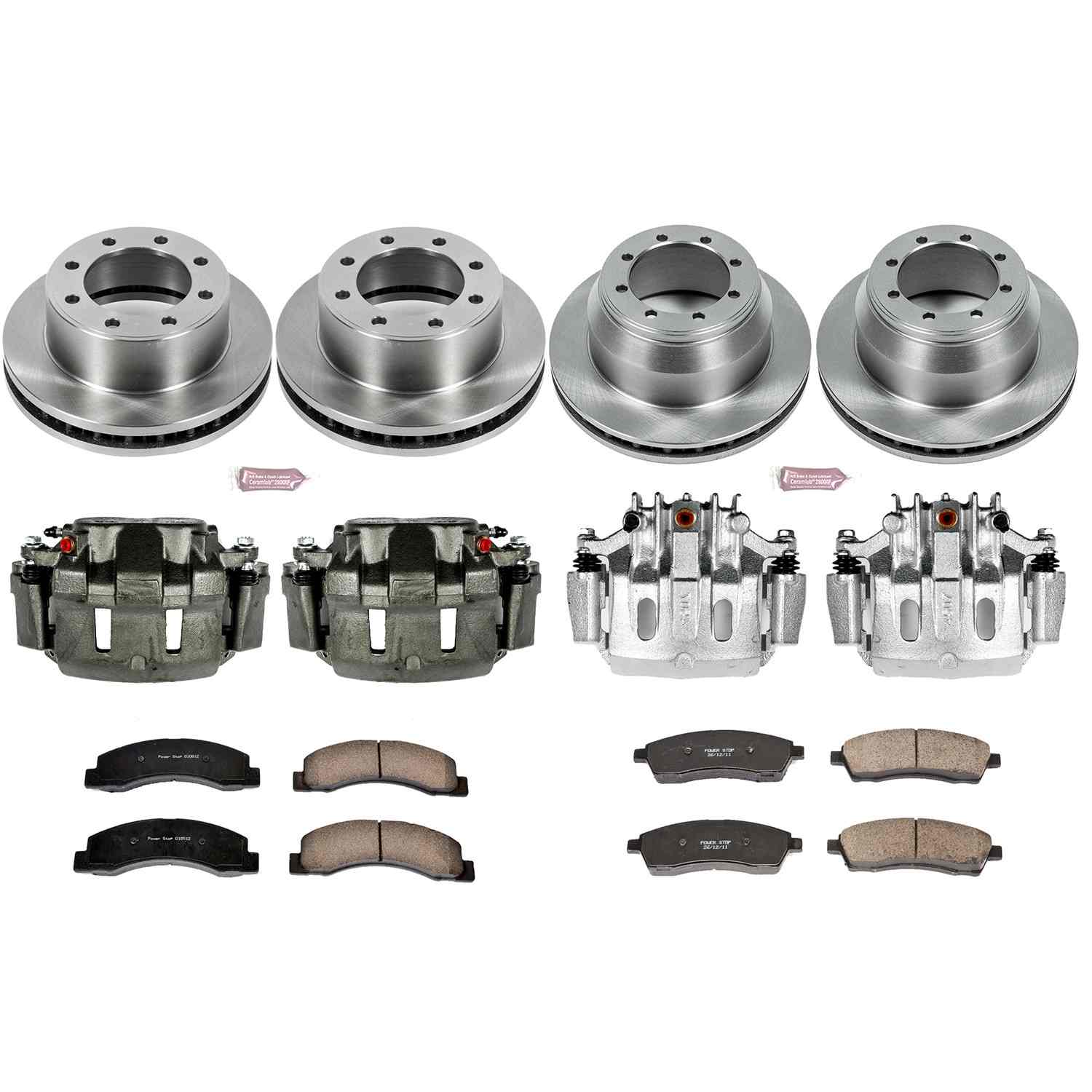 Power Stop 99-00 Ford F-350 Super Duty Front & Rear Autospecialty Kit w/Cals