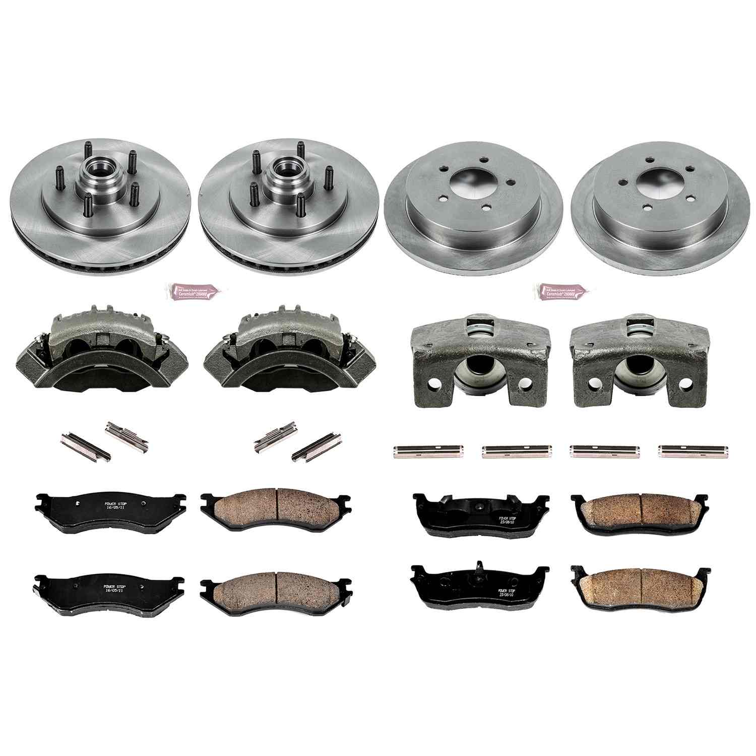Power Stop 00-02 Ford Expedition Front & Rear Autospecialty Kit w/Cals