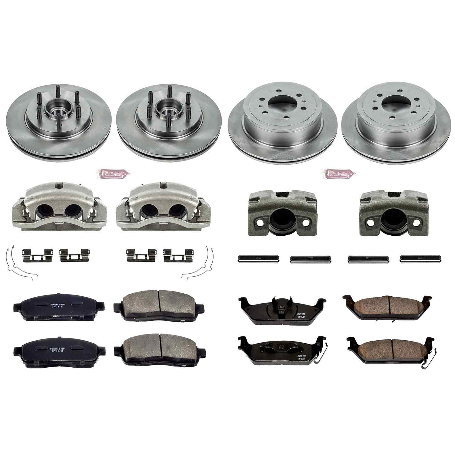 Power Stop 2004 Ford F-1500 Front & Rear Autospecialty Kit w/Calipers