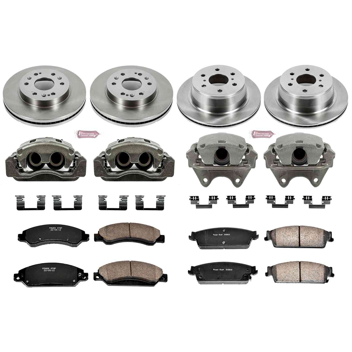 Power Stop 07-08 Cadillac Escalade Front & Rear Autospecialty Kit w/Cals