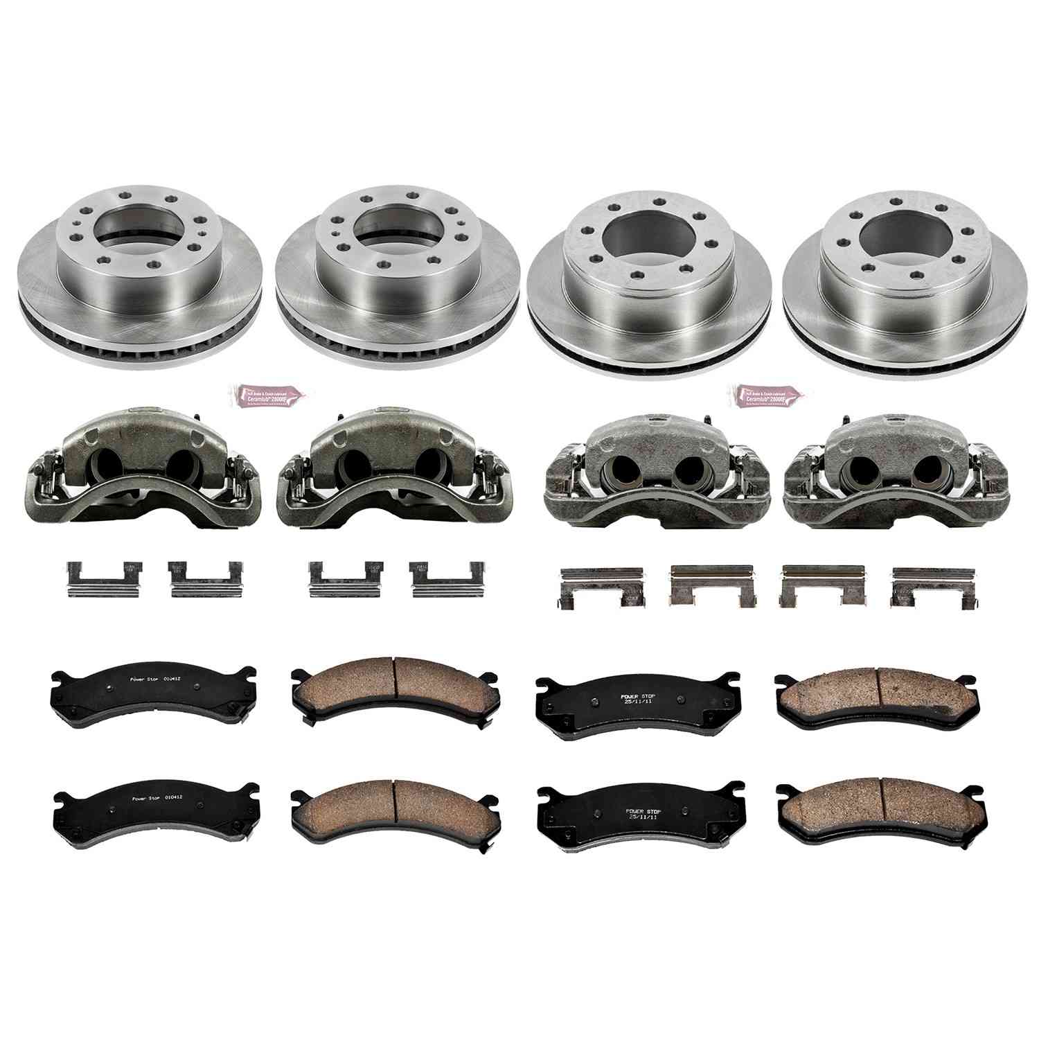 Power Stop 02-04 Chevrolet Avalanche 2500 Front & Rear Autospecialty Kit w/Cals