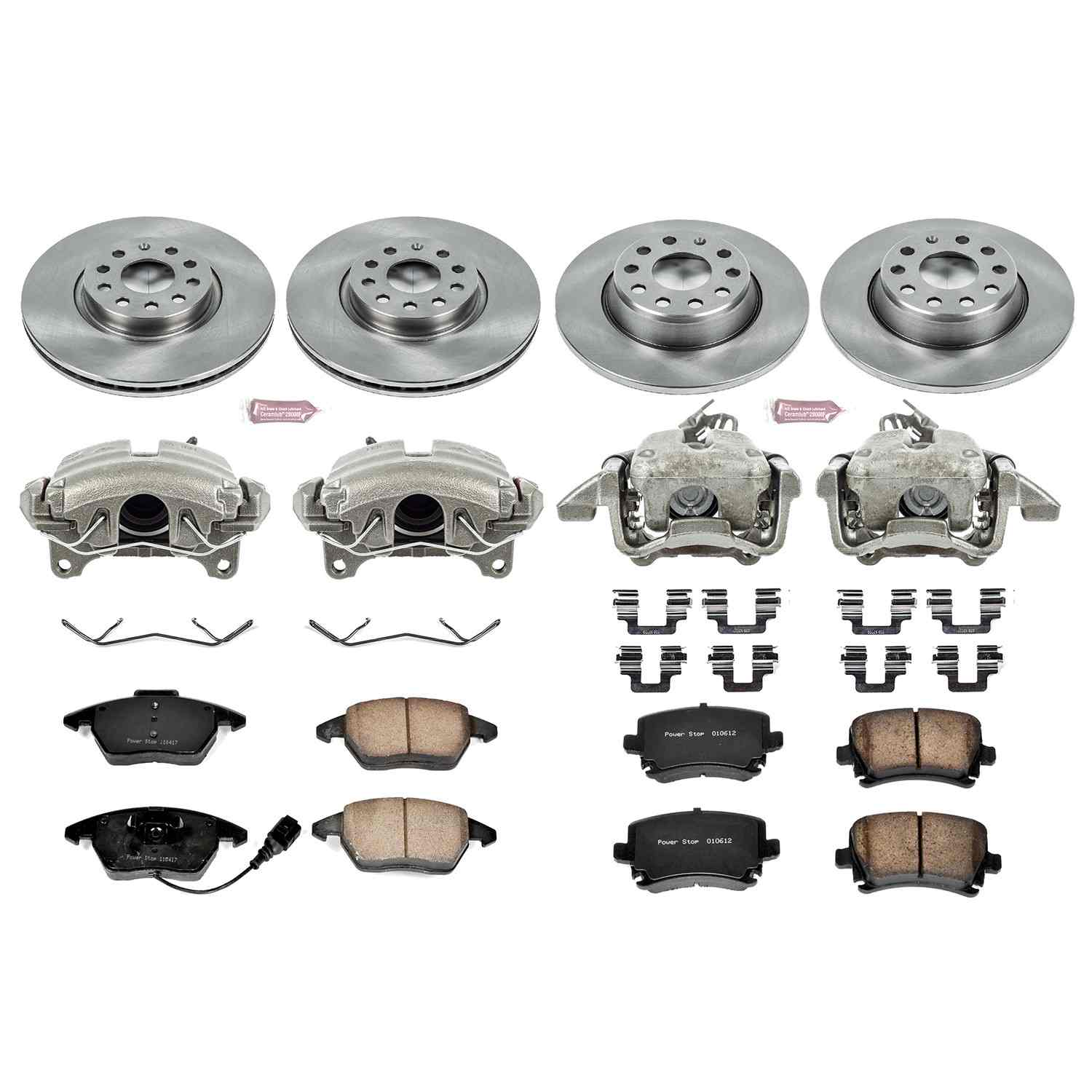 Power Stop 2009 Audi A3 Front & Rear Autospecialty Brake Kit w/Calipers