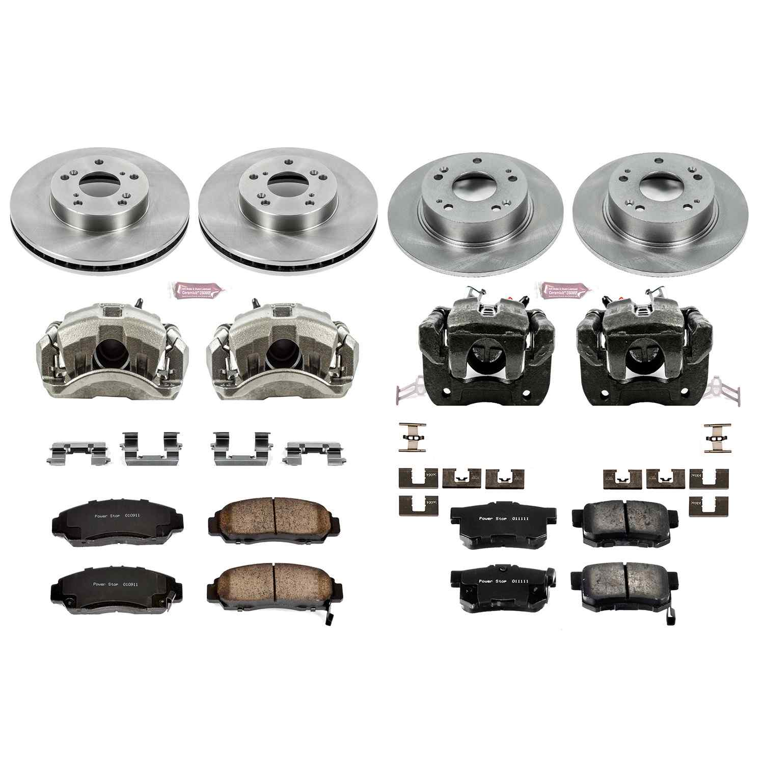 Power Stop 03-07 Honda Accord Front & Rear Autospecialty Brake Kit w/Calipers